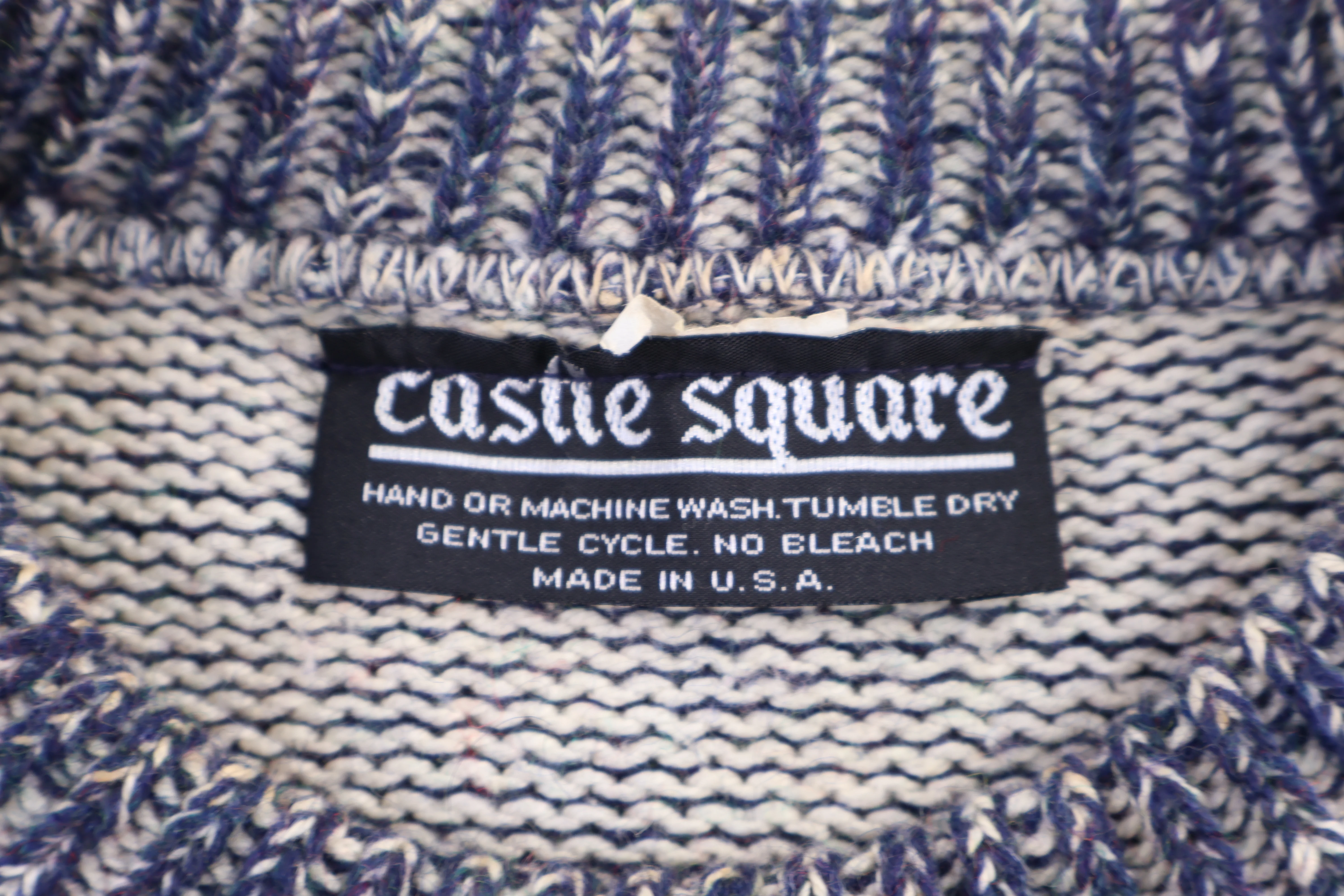 80's Castle Square Multipatterned Knit Sweater - Image 3