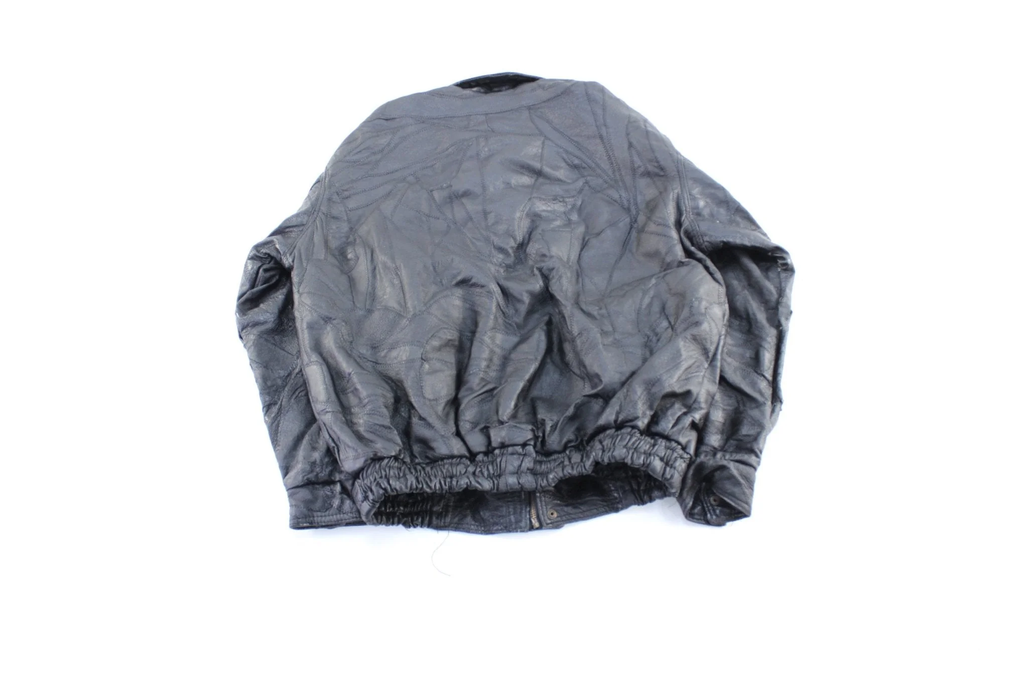 Vintage Napoline Black Leather Zip Up Jacket - Image 2