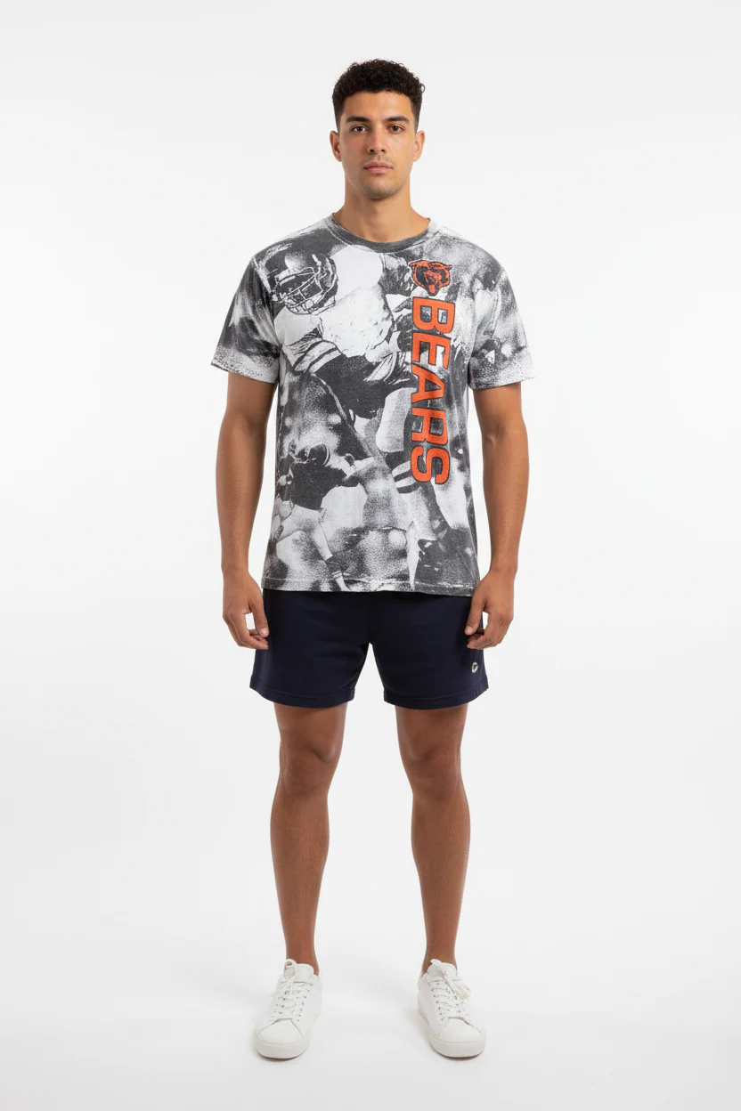 80's Chicago Bears Football All Over Graphic T-shirt