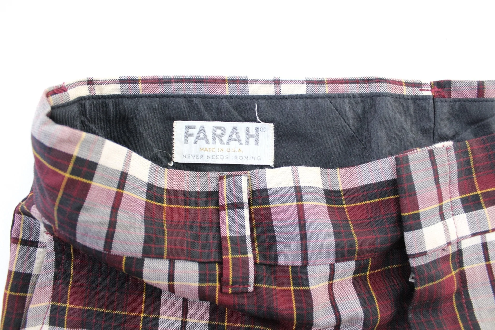 80's Farah Plaid Slack Pants - Image 3