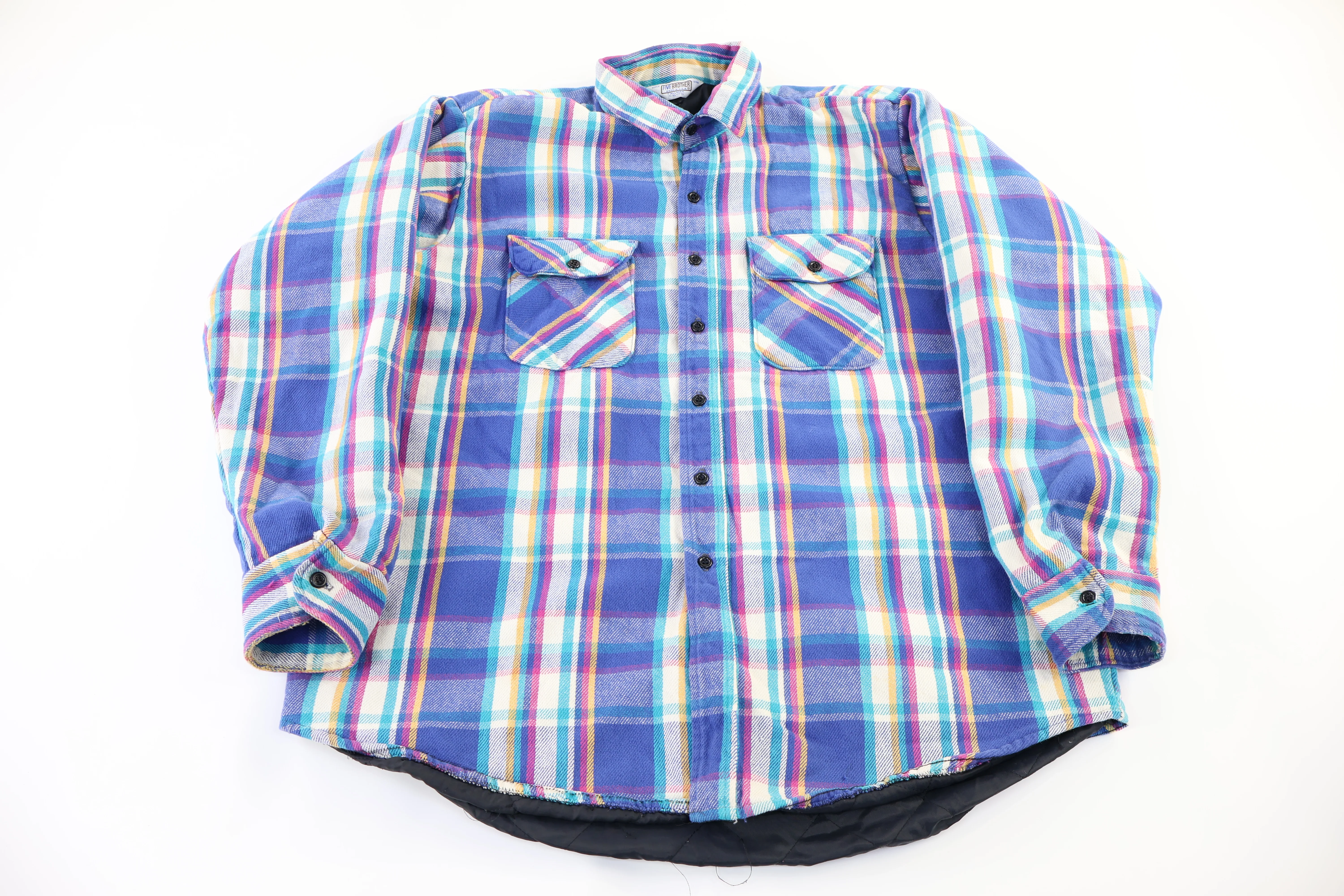 80's Five Brother Multicolor Plaid LS Button Down
