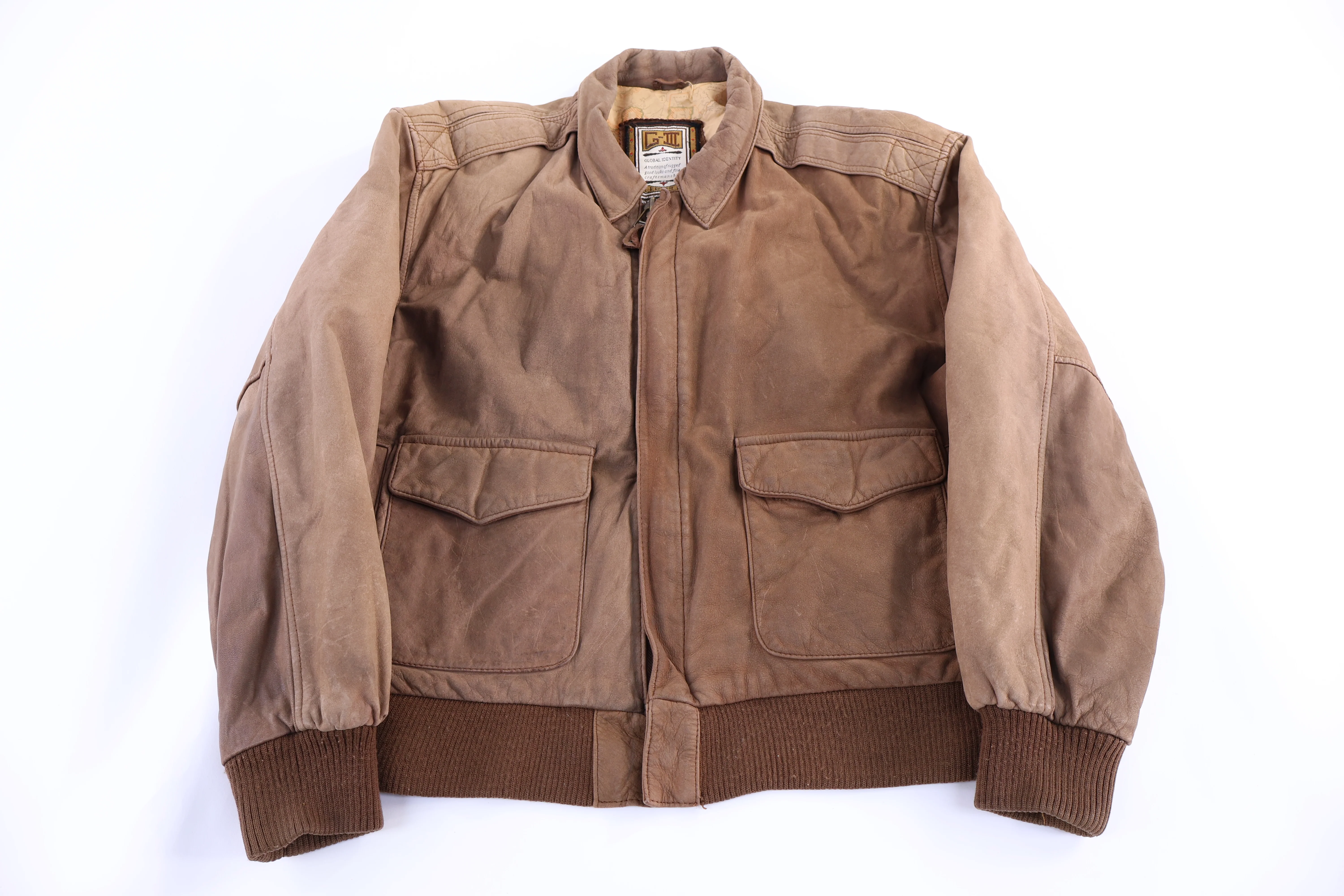 80's G-III Brown Leather Bomber Jacket