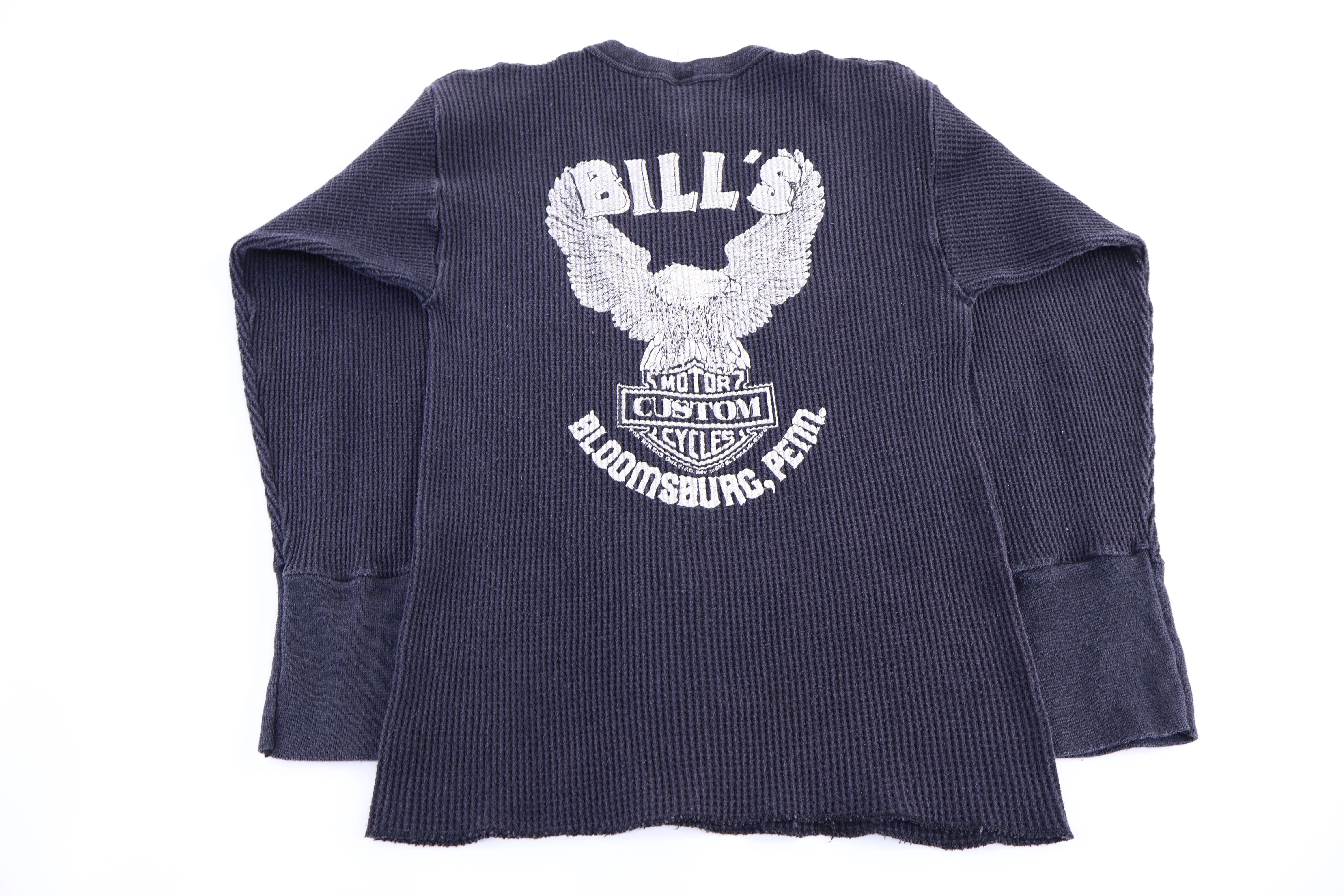 80's Harley Davidson Motorcycles Thermal LS T-shirt - Image 2