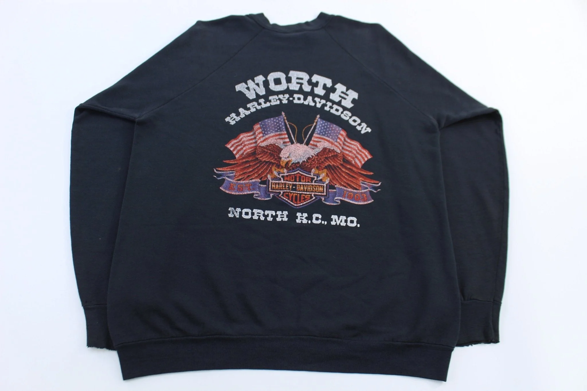 80's 3D Harley's And Whiskey Get Better With Age Sweatshirt - Image 2