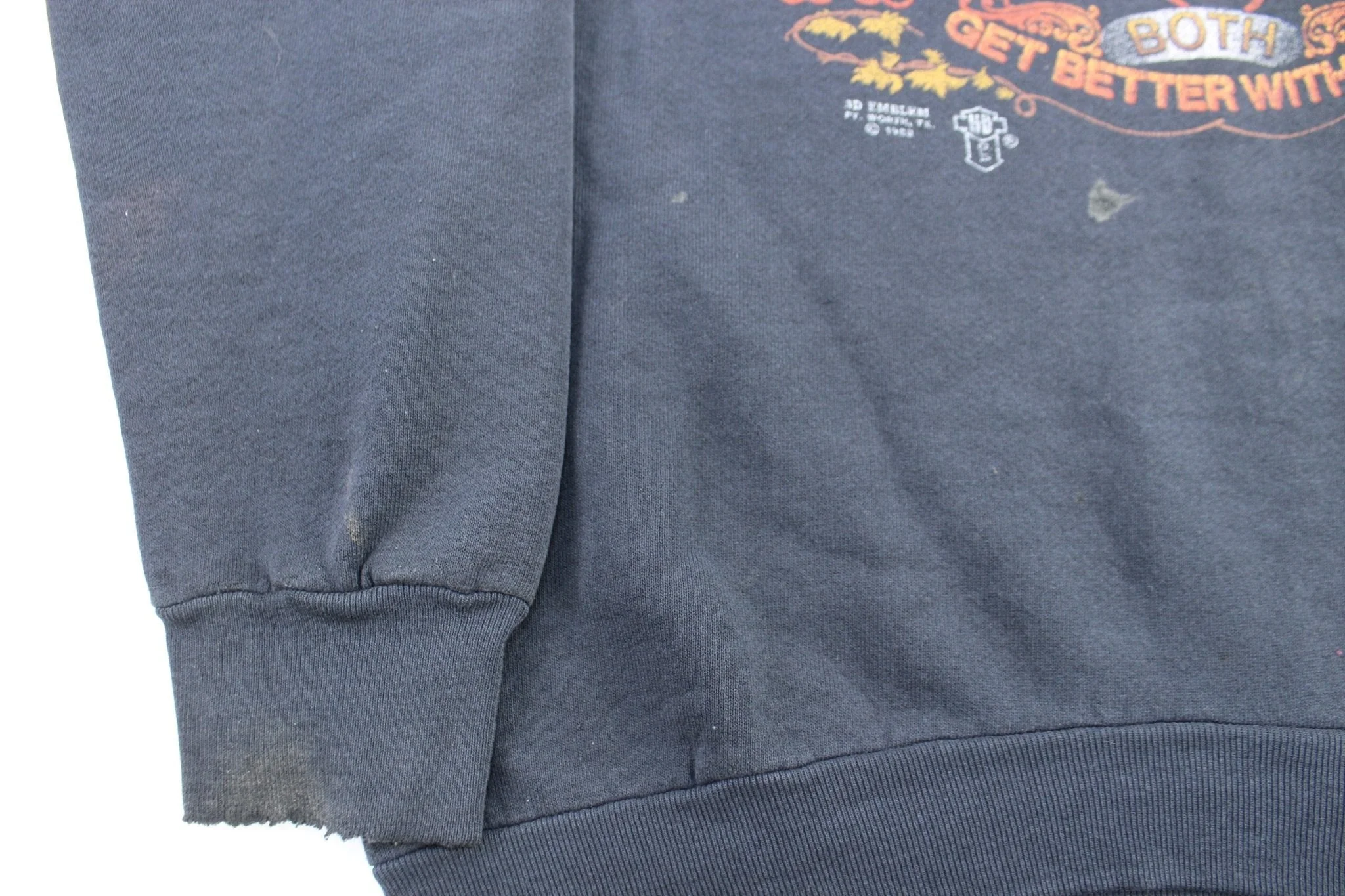80's 3D Harley's And Whiskey Get Better With Age Sweatshirt - Image 3
