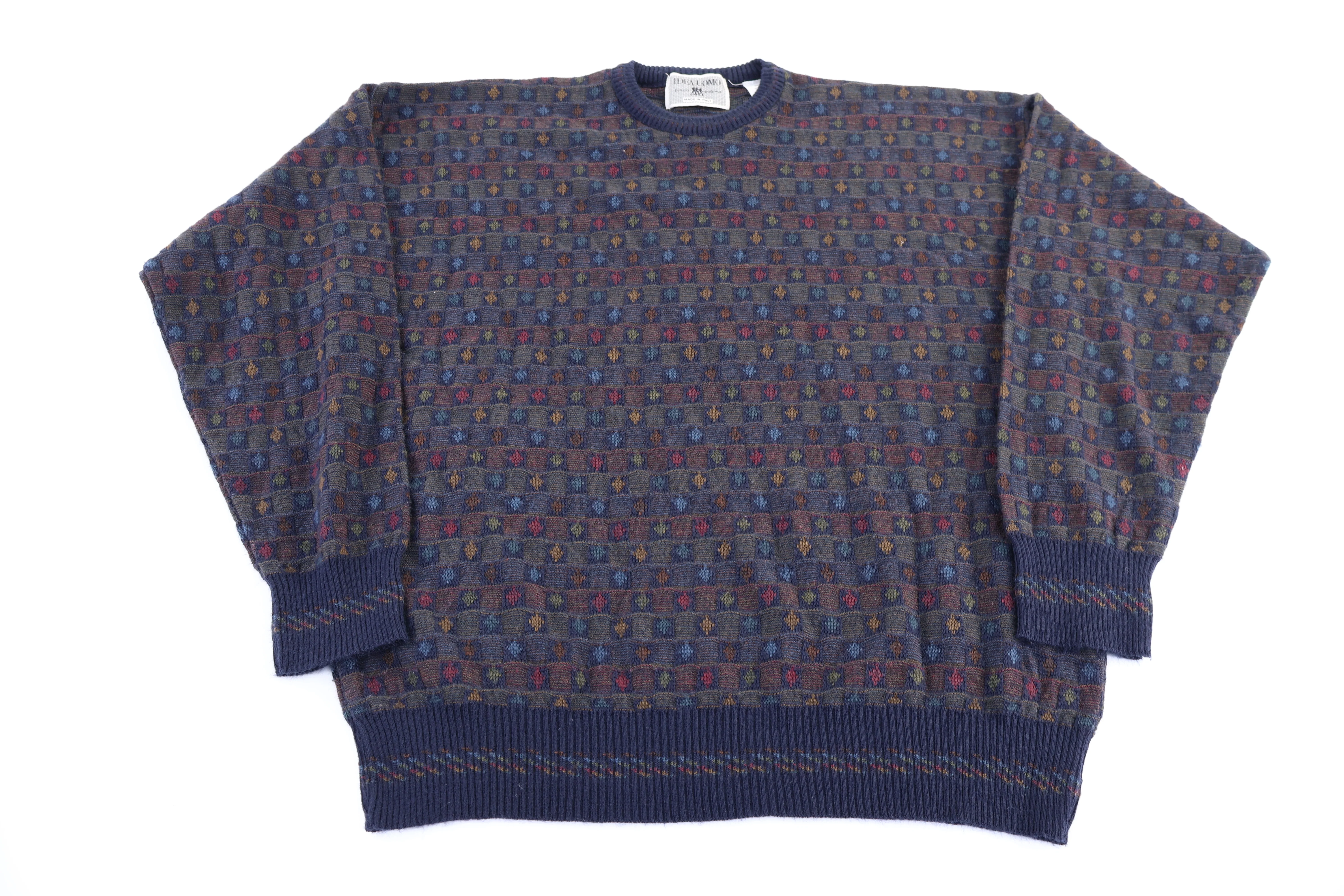 80's Idea Uomo Multipattern Knit Sweater