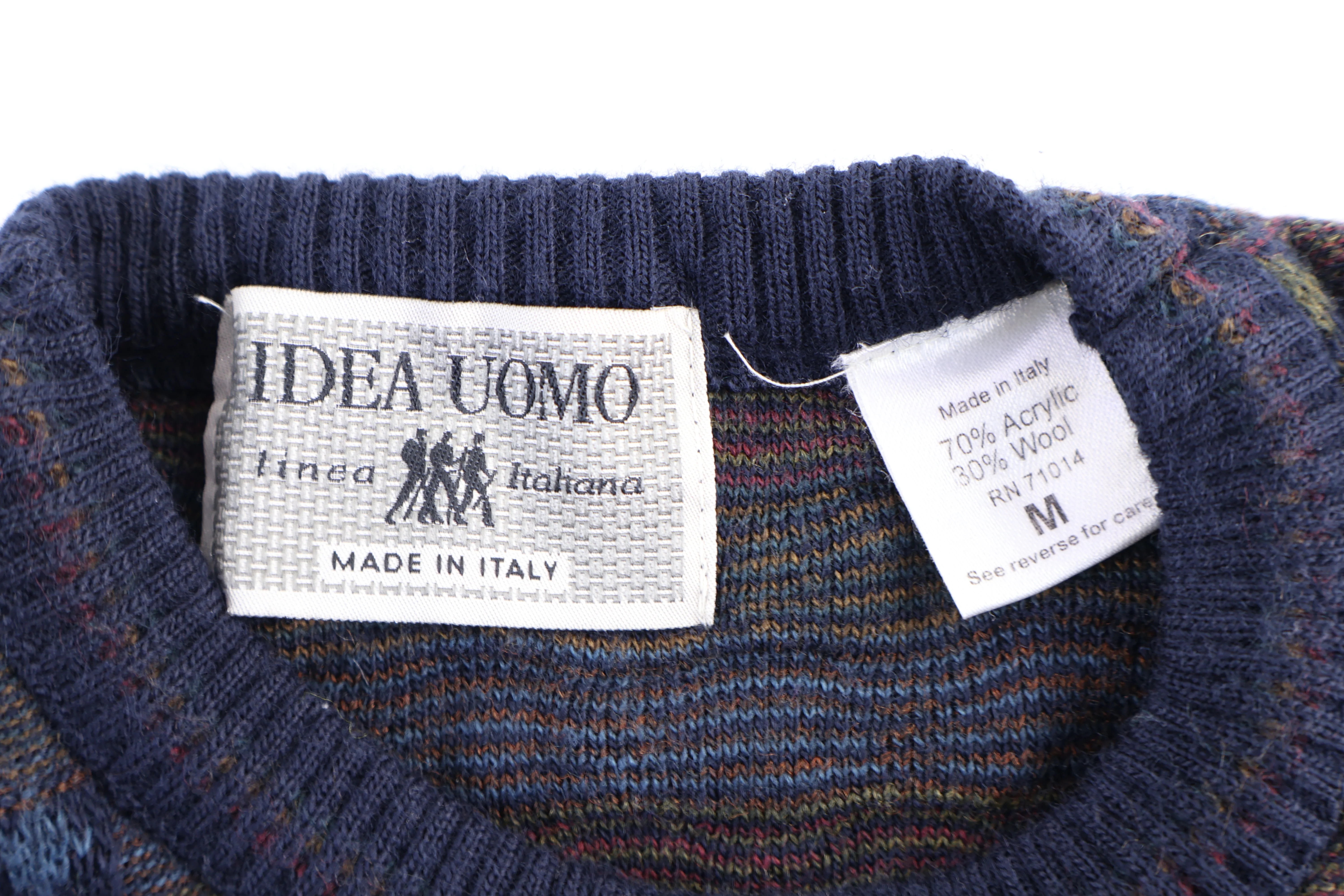 80's Idea Uomo Multipattern Knit Sweater - Image 3