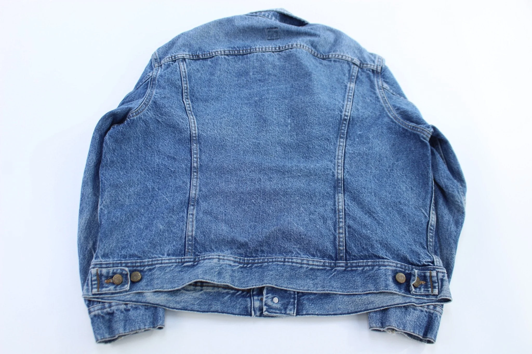 80's Lee Medium Wash Denim Trucker Jacket - Image 2