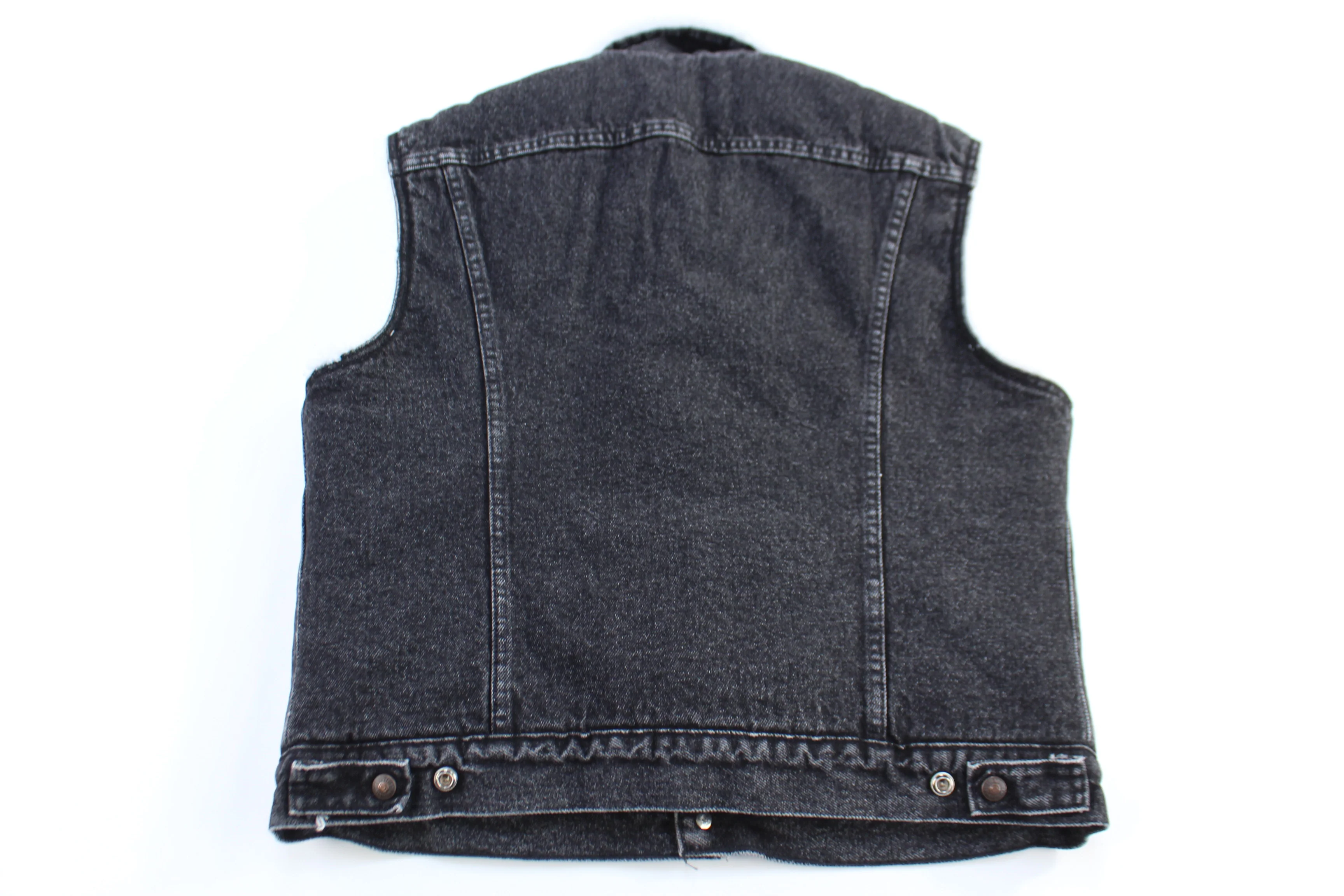 80's Levi's Black Washed Sherpa Lined Vest - Image 2