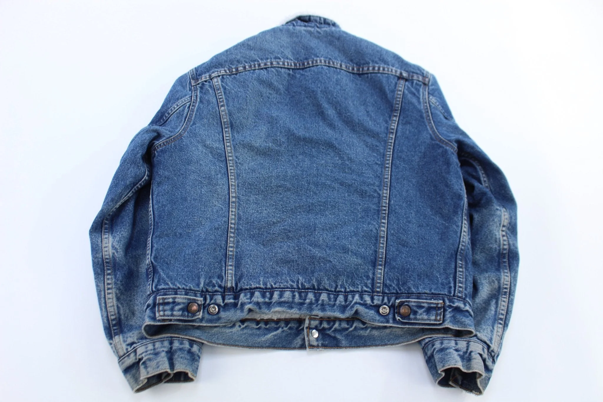 80's Levi's Sherpa Lined Denim Trucker Jacket - Image 2