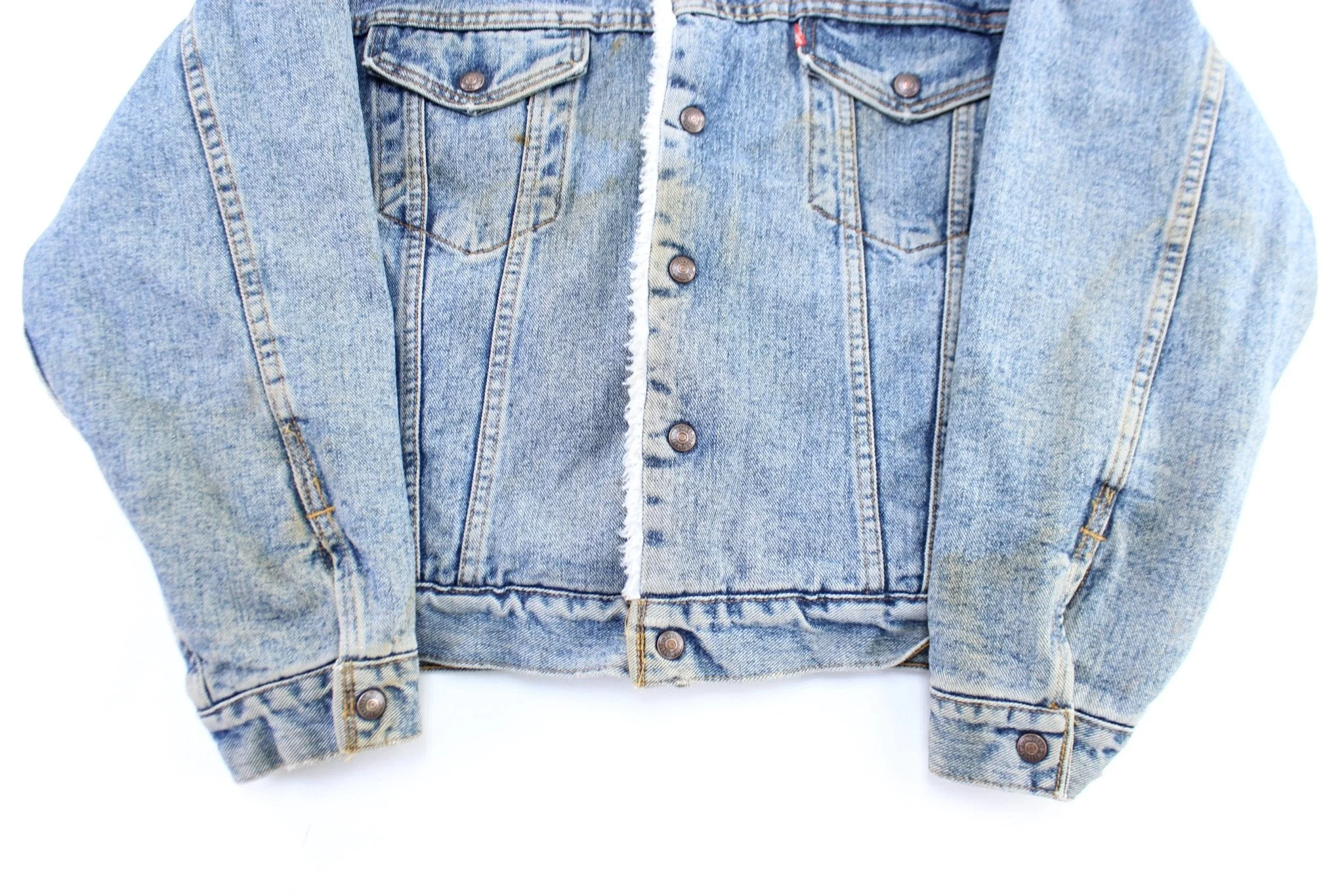 80's Levi's Sherpa Lined Denim Trucker Jacket - Image 3