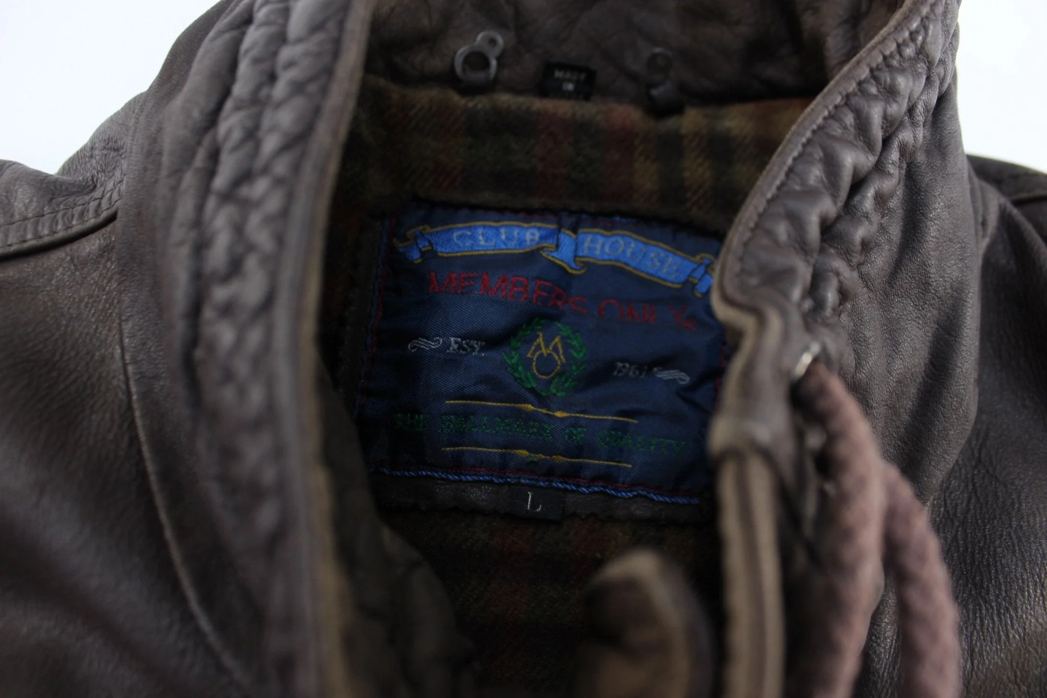 80's Member's Only Brown Leather Zip Up Jacket - Image 3