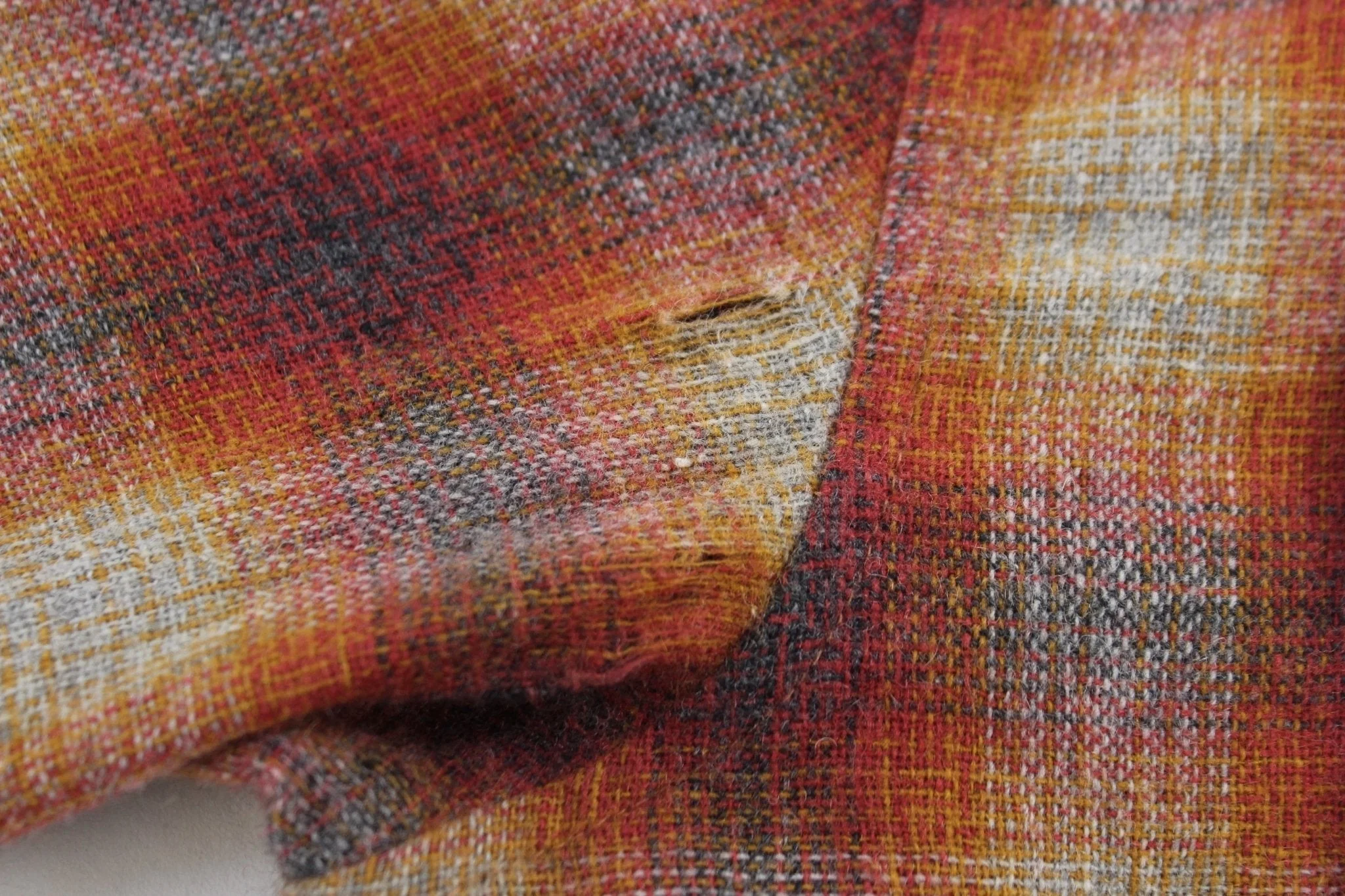 80's Multicolor Plaid Wool Blend LS Button Down - Image 3