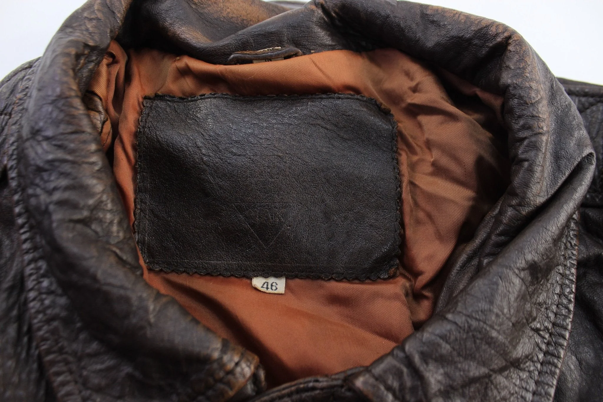 80's Nak Dark Brown Leather Flight Jacket - Image 3