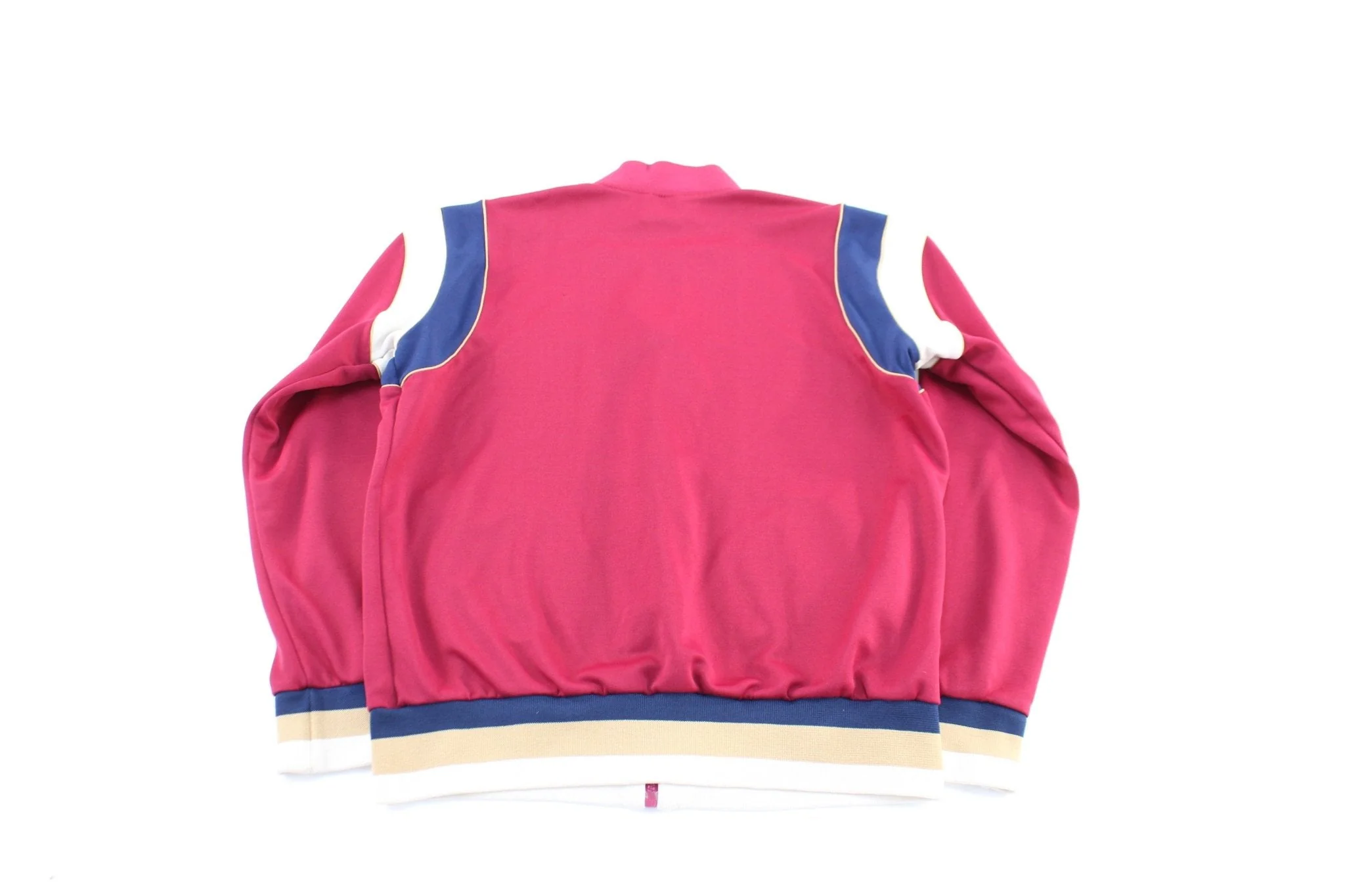 80's Nike Embroidered Logo Burgundy, Navy, & White Zip Up Jacket - Image 2