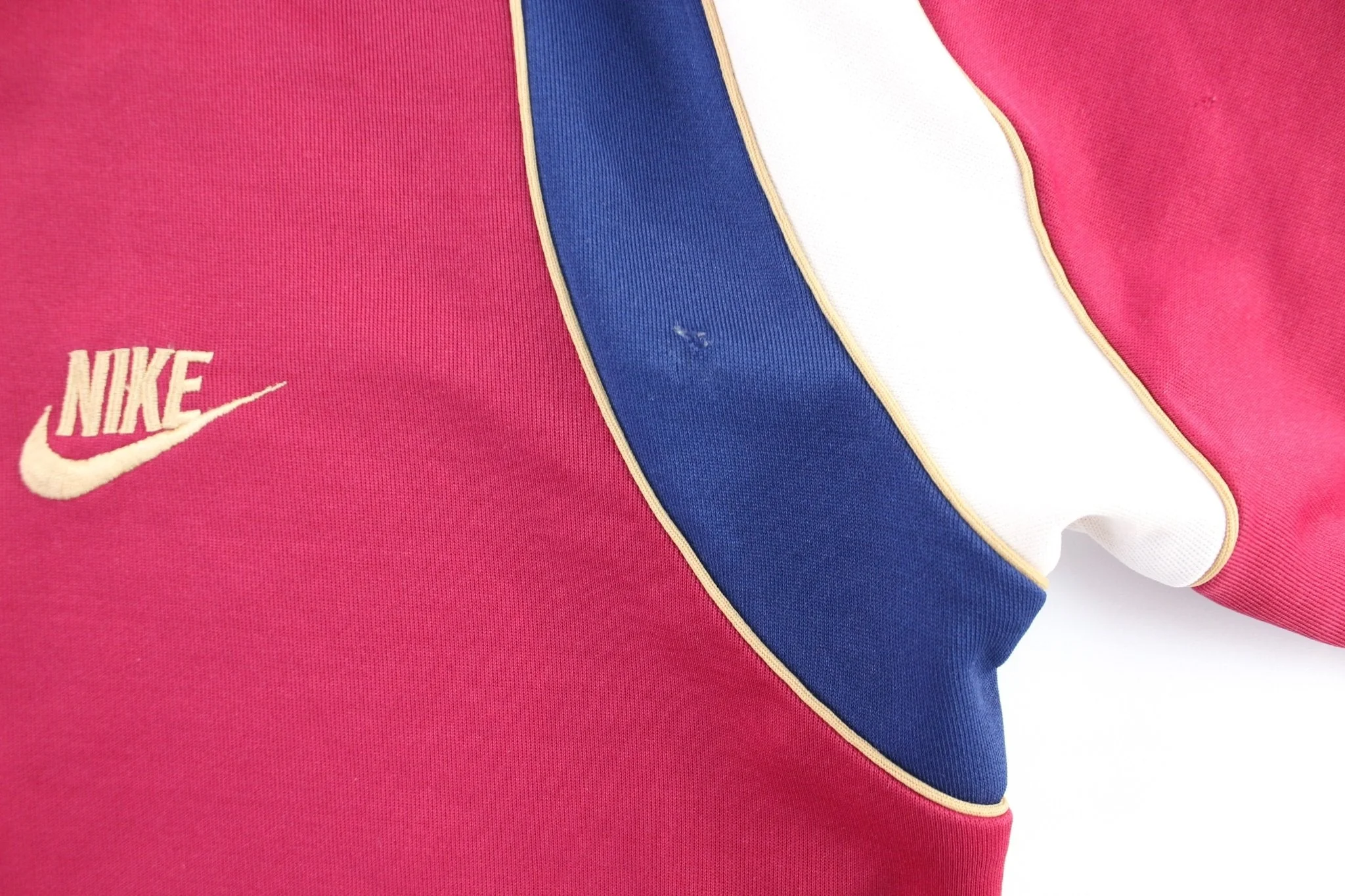 80's Nike Embroidered Logo Burgundy, Navy, & White Zip Up Jacket - Image 3