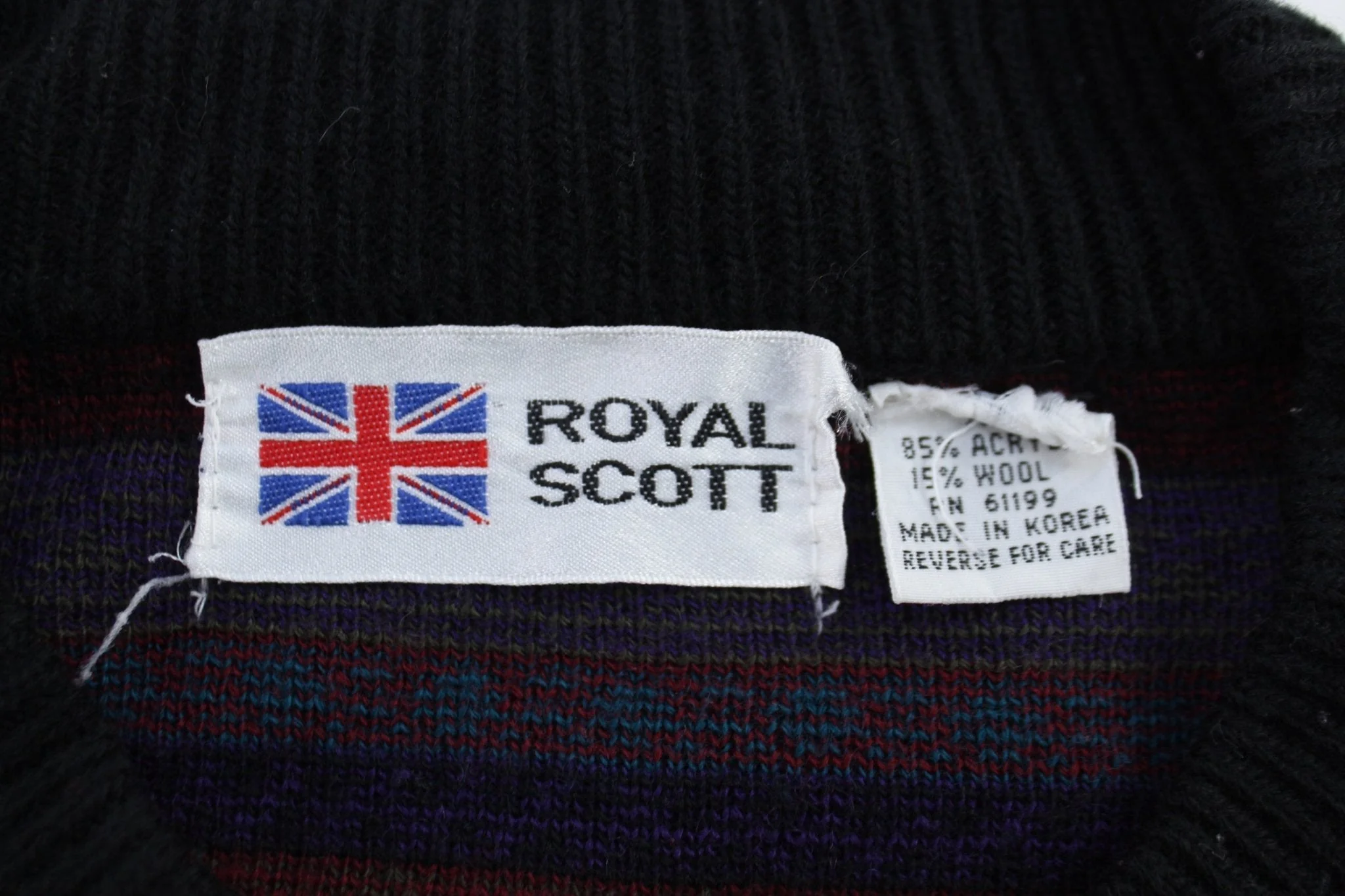 80's Royal Scott Multicolor Knit Sweater - Image 3