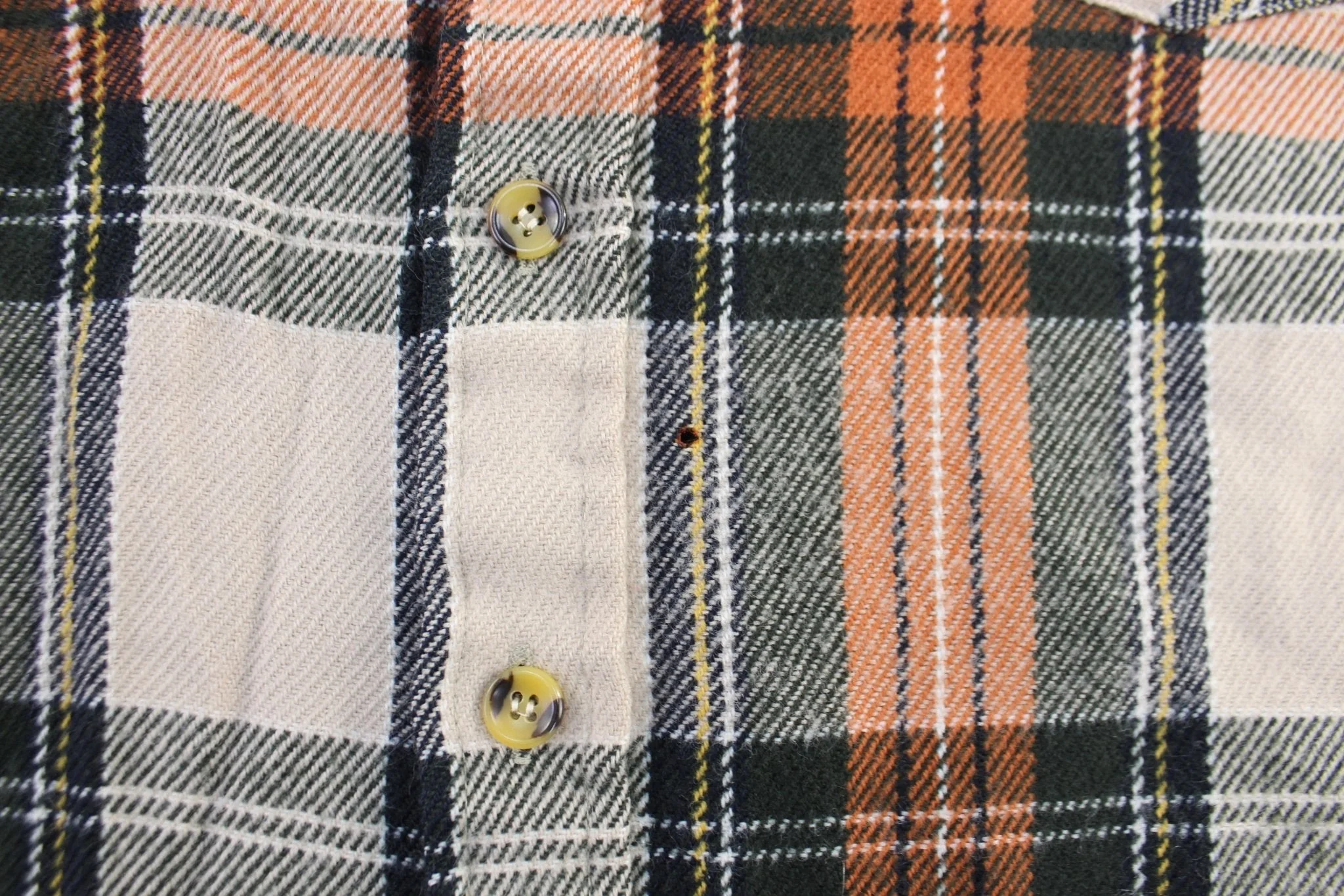 80's Sears Orange Plaid LS Button Down Shirt - Image 3