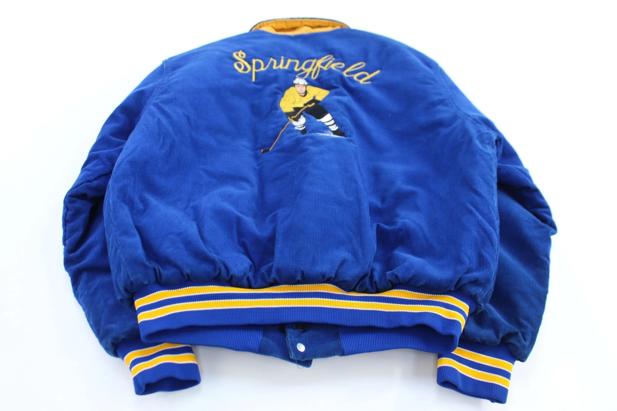 80's Springfield Hockey Corduroy Bomber Jacket - Image 2