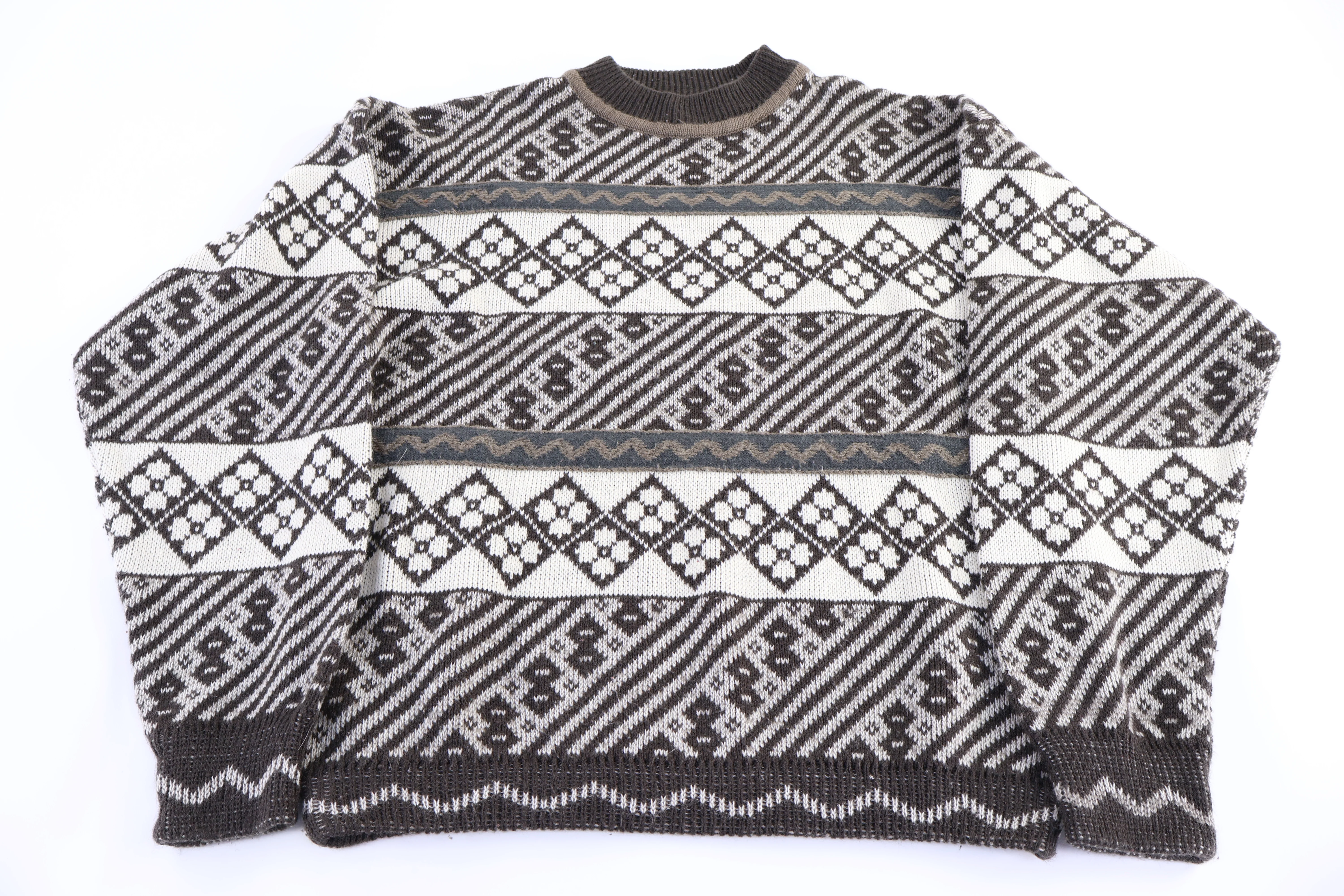 80's Sweater Graphix Multipattern Knit Sweater