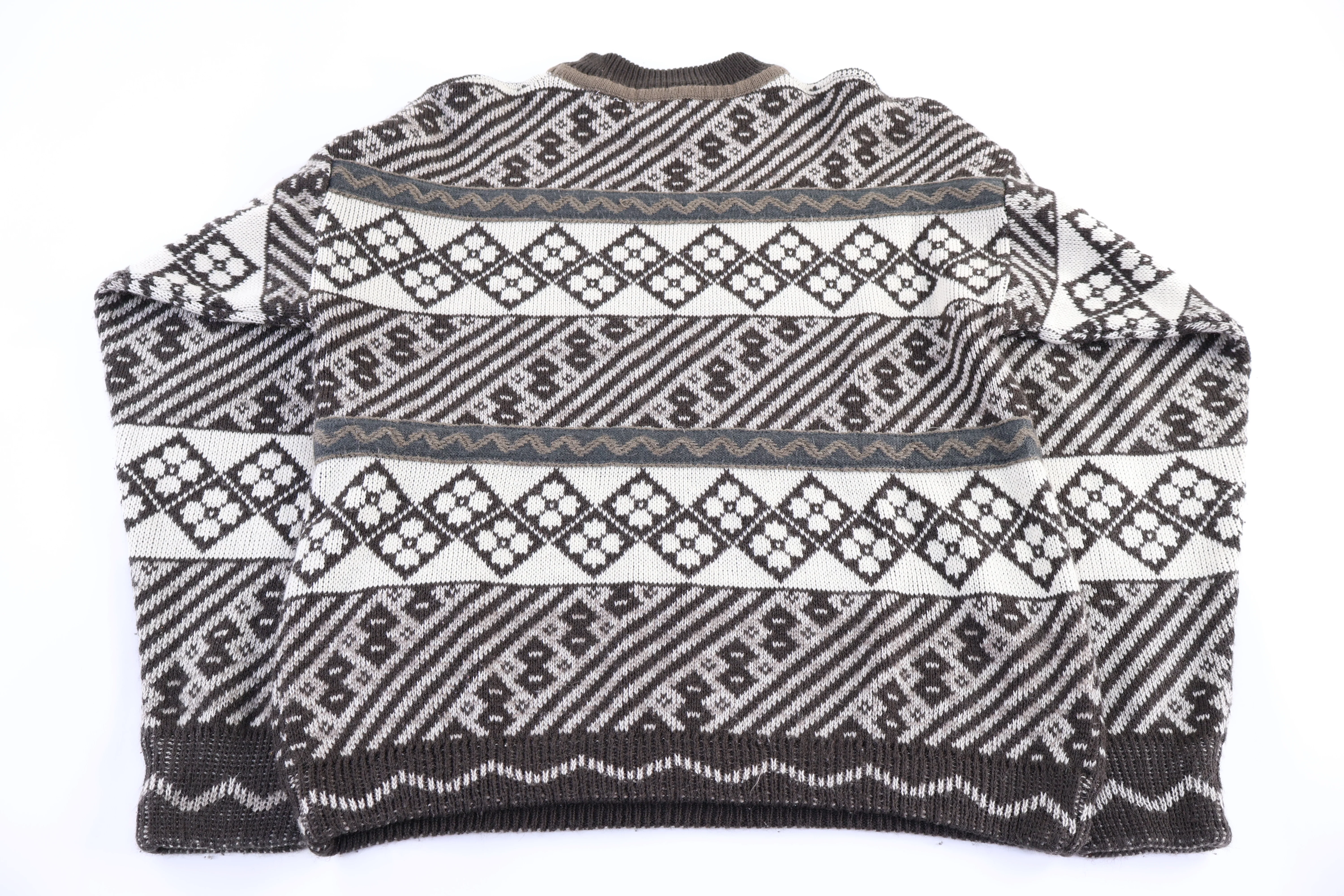 80's Sweater Graphix Multipattern Knit Sweater - Image 2