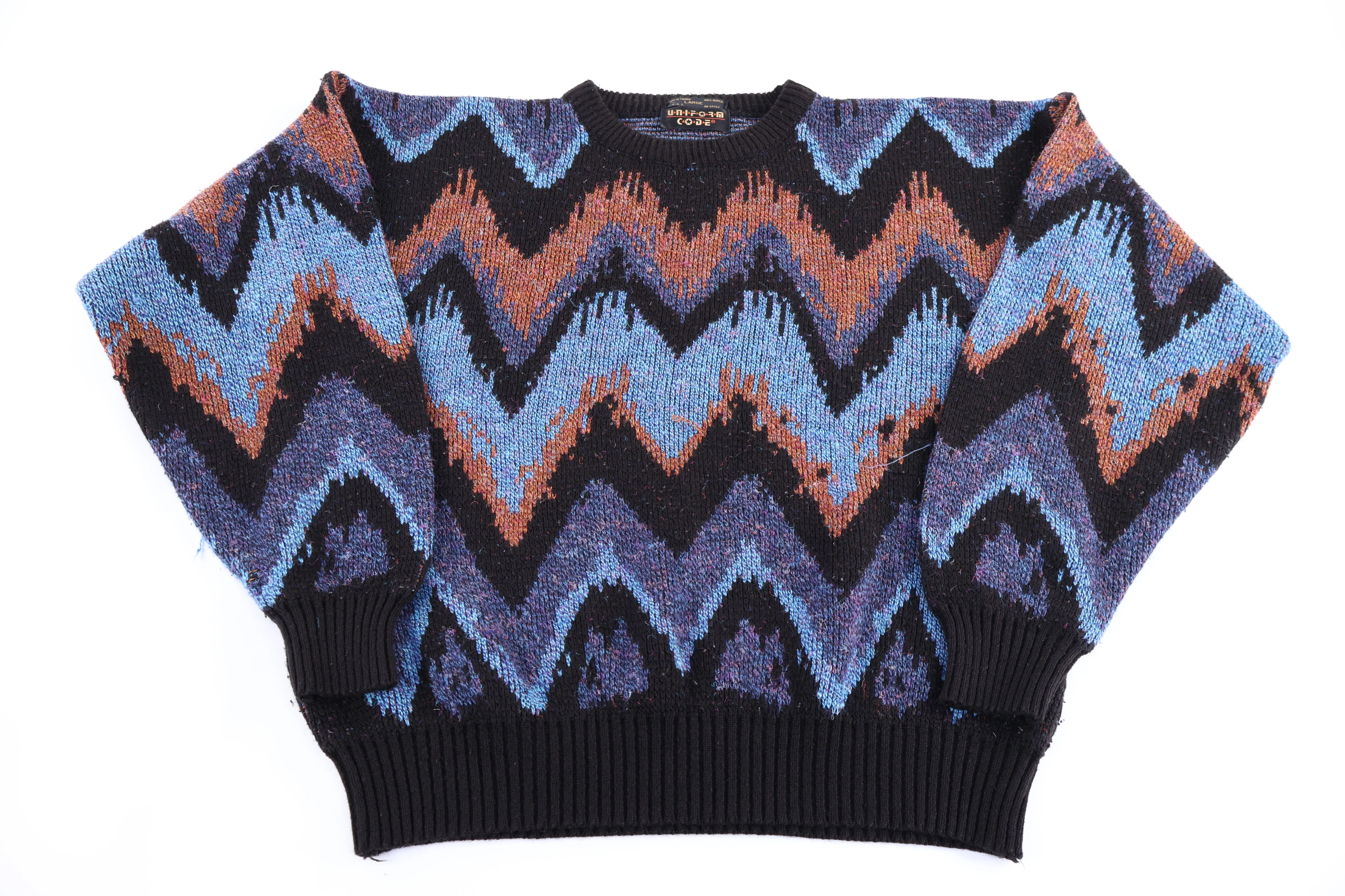 80's Uniform Code Multicolor Knit Sweater