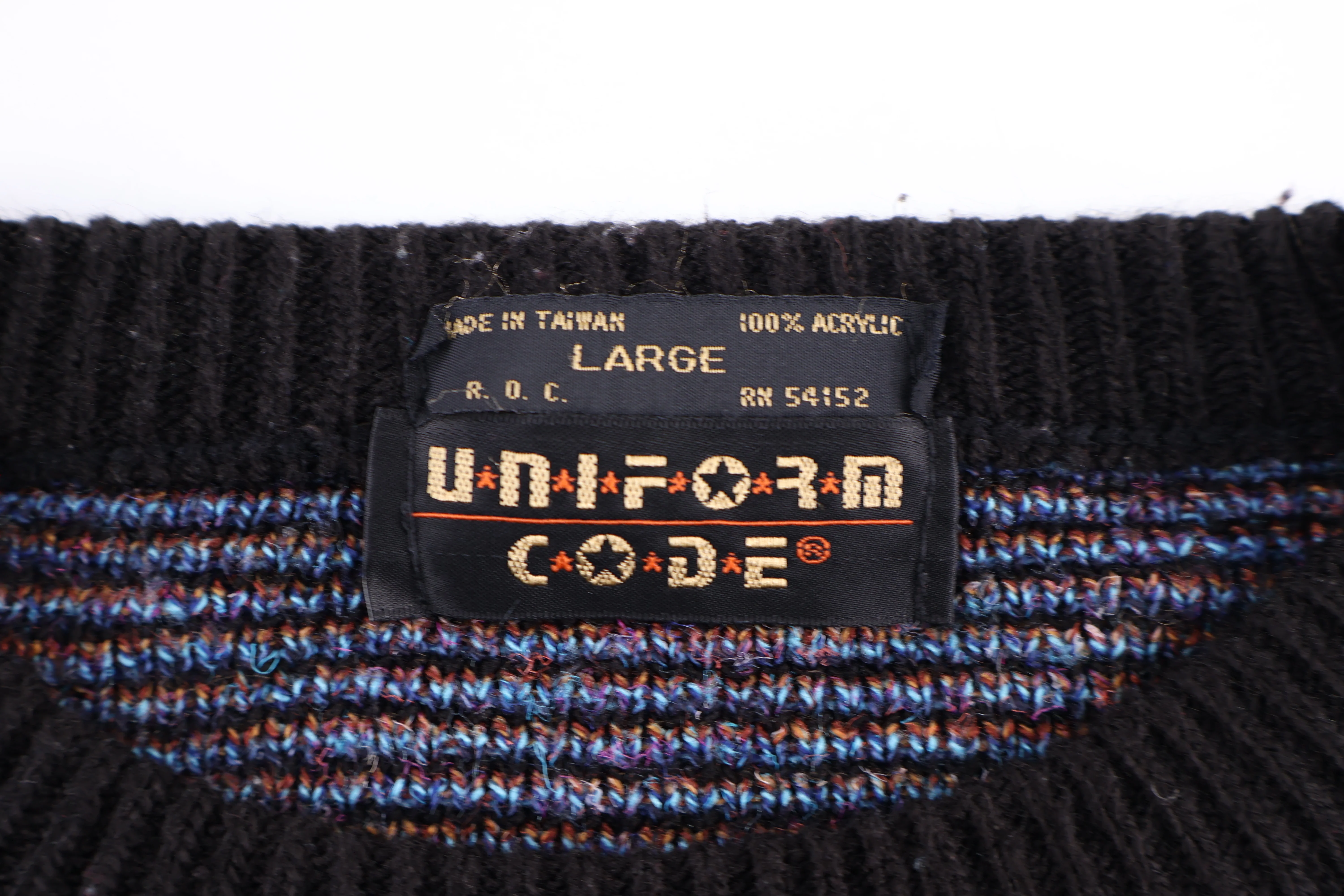 80's Uniform Code Multicolor Knit Sweater - Image 3