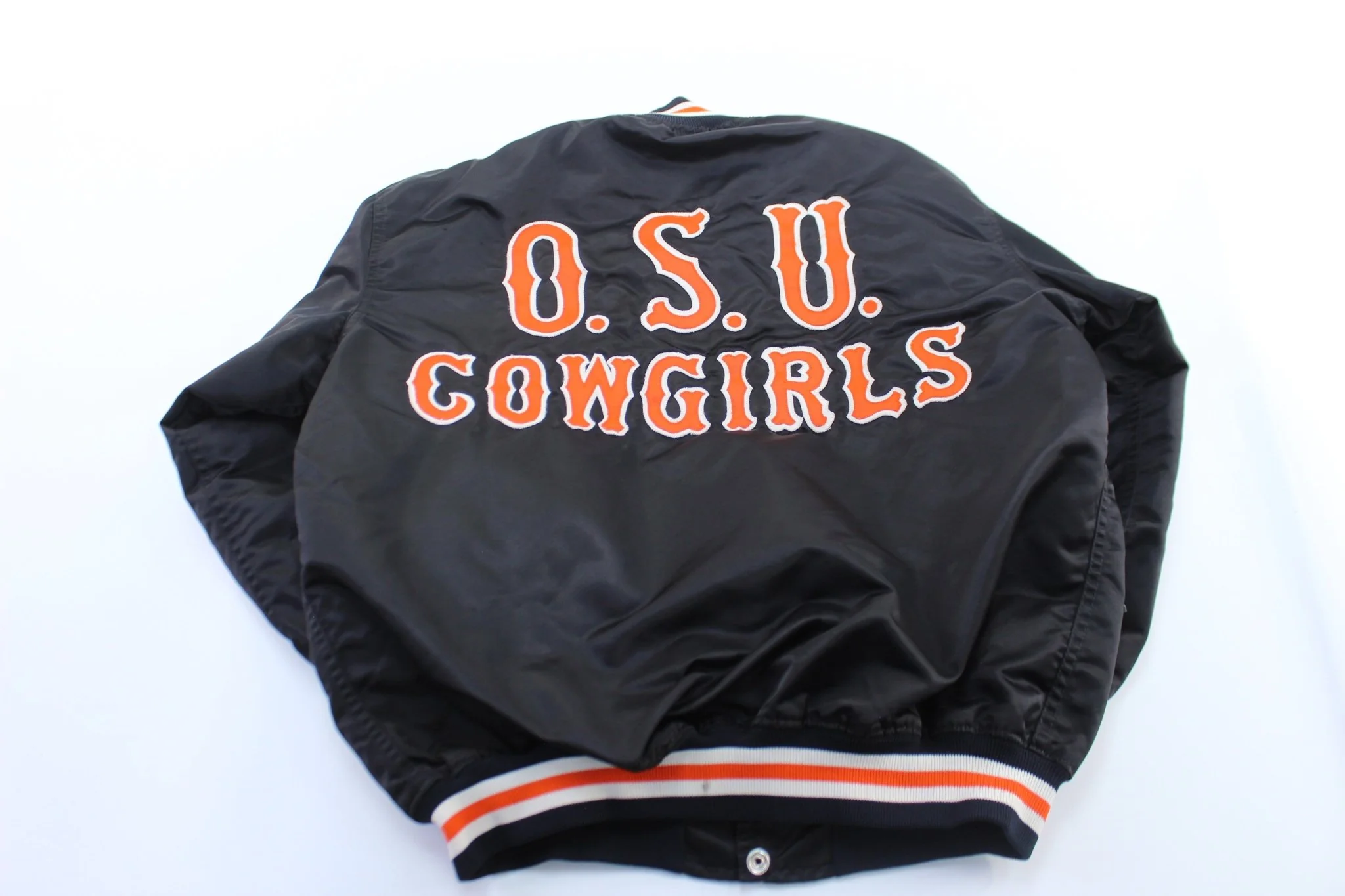 80's University of Oklahoma Cowgirls Embroidered Bomber Jacket