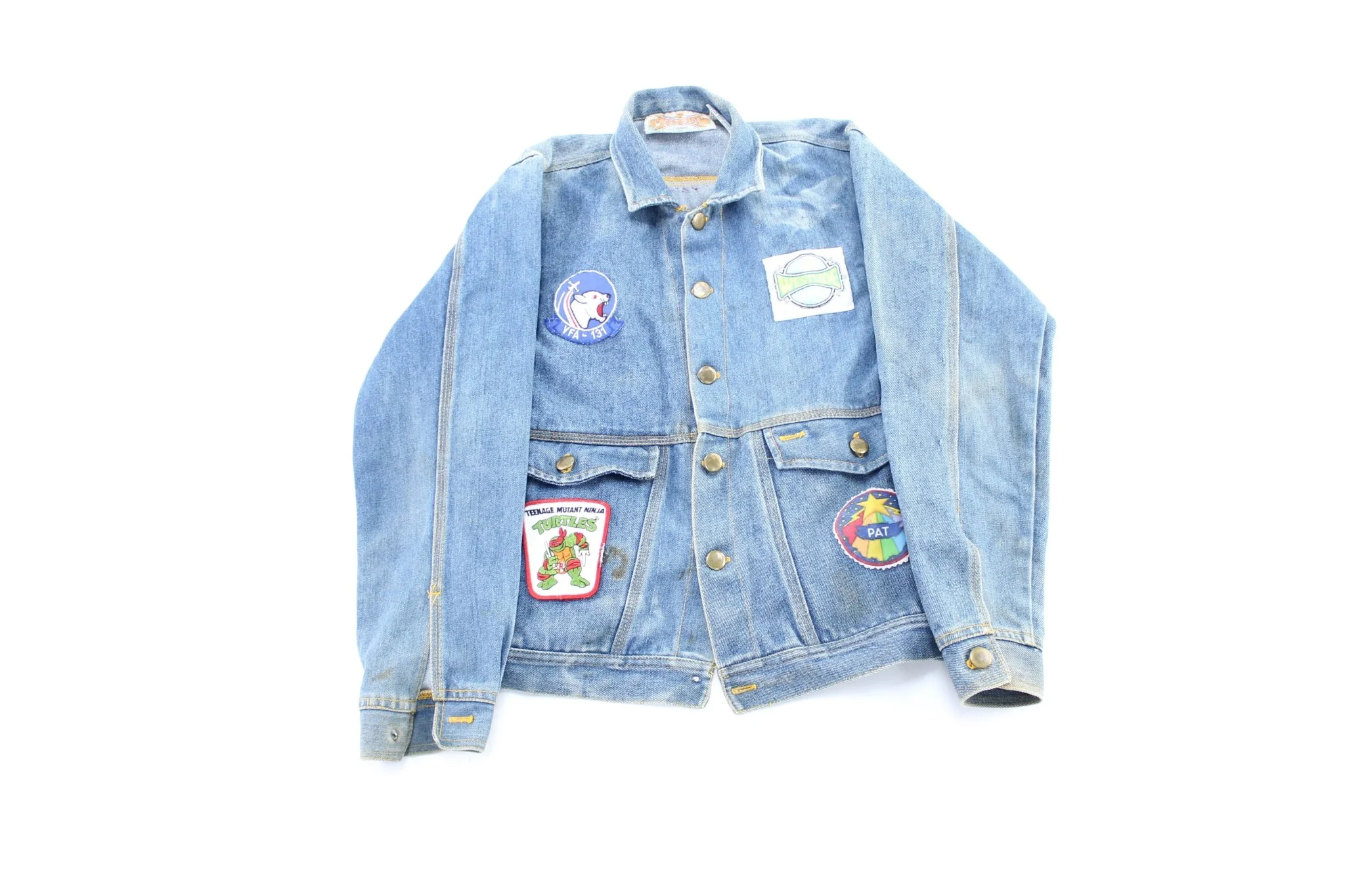 80's Nintendo West Side Classics Embroidered Patches Denim Jacket