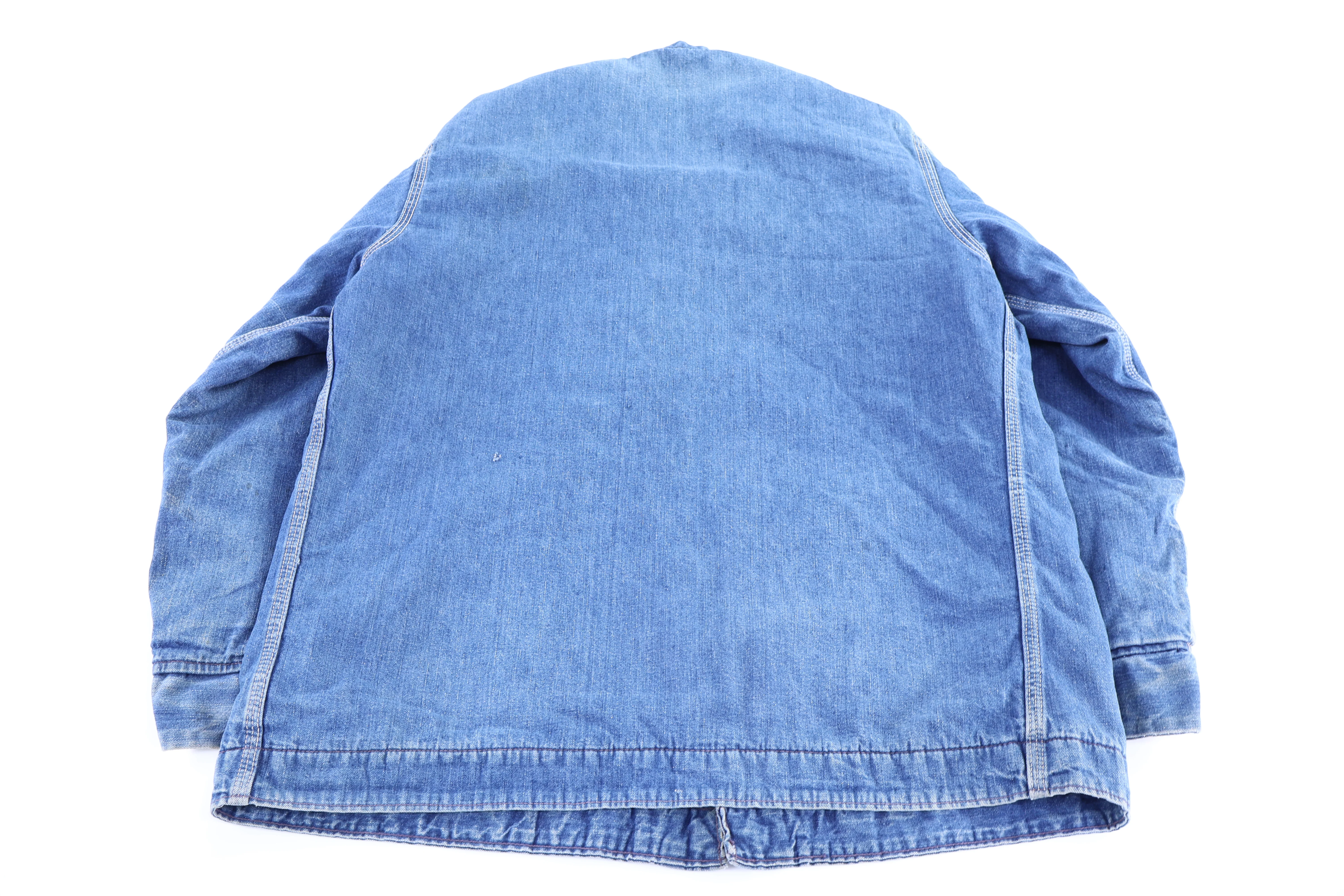 80's Work & Leisure Blanket Lined Denim Chore Jacket - Image 2