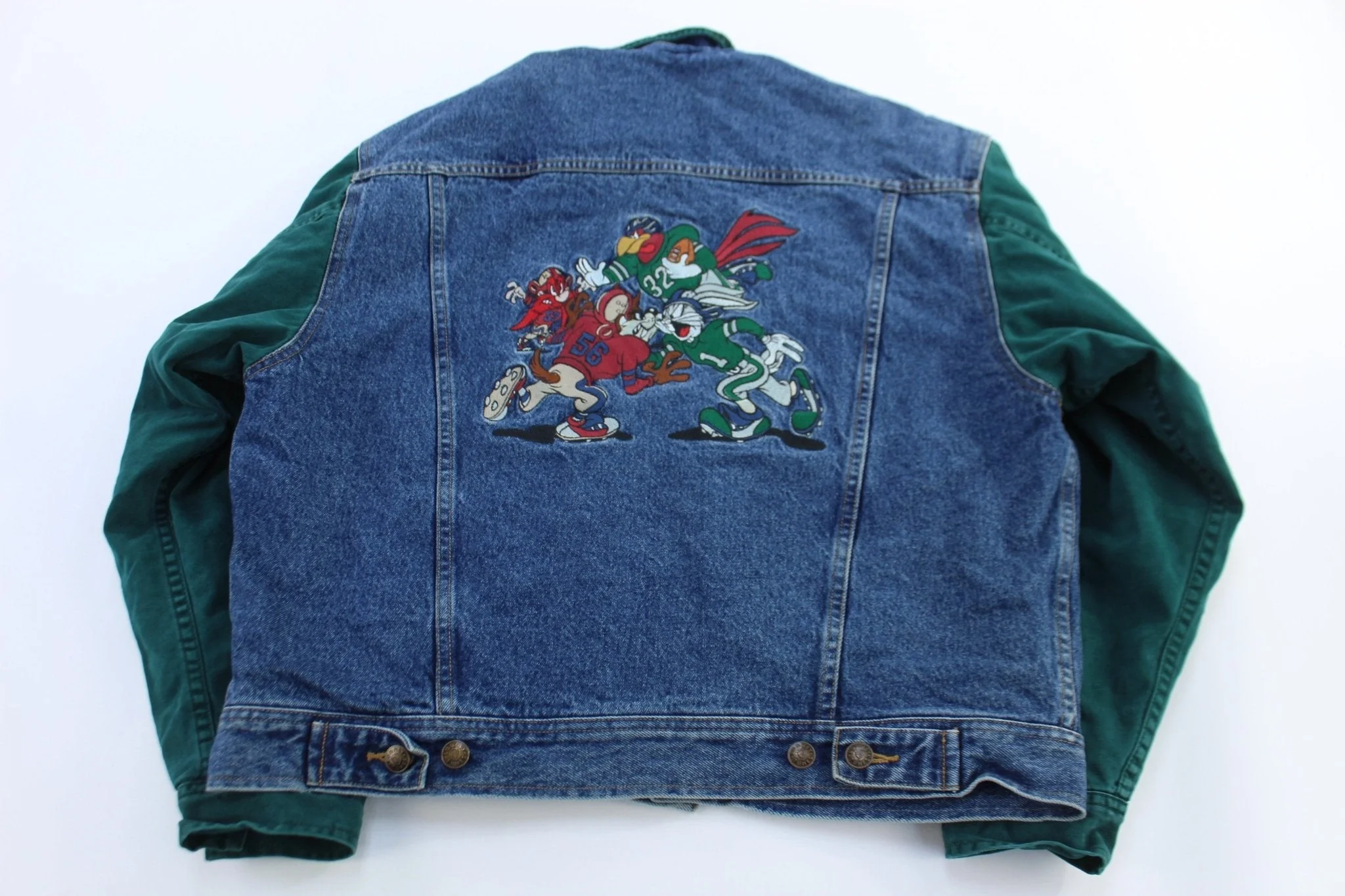 90's ACME Looney Tunes Varsity Denim Jacket - Image 2