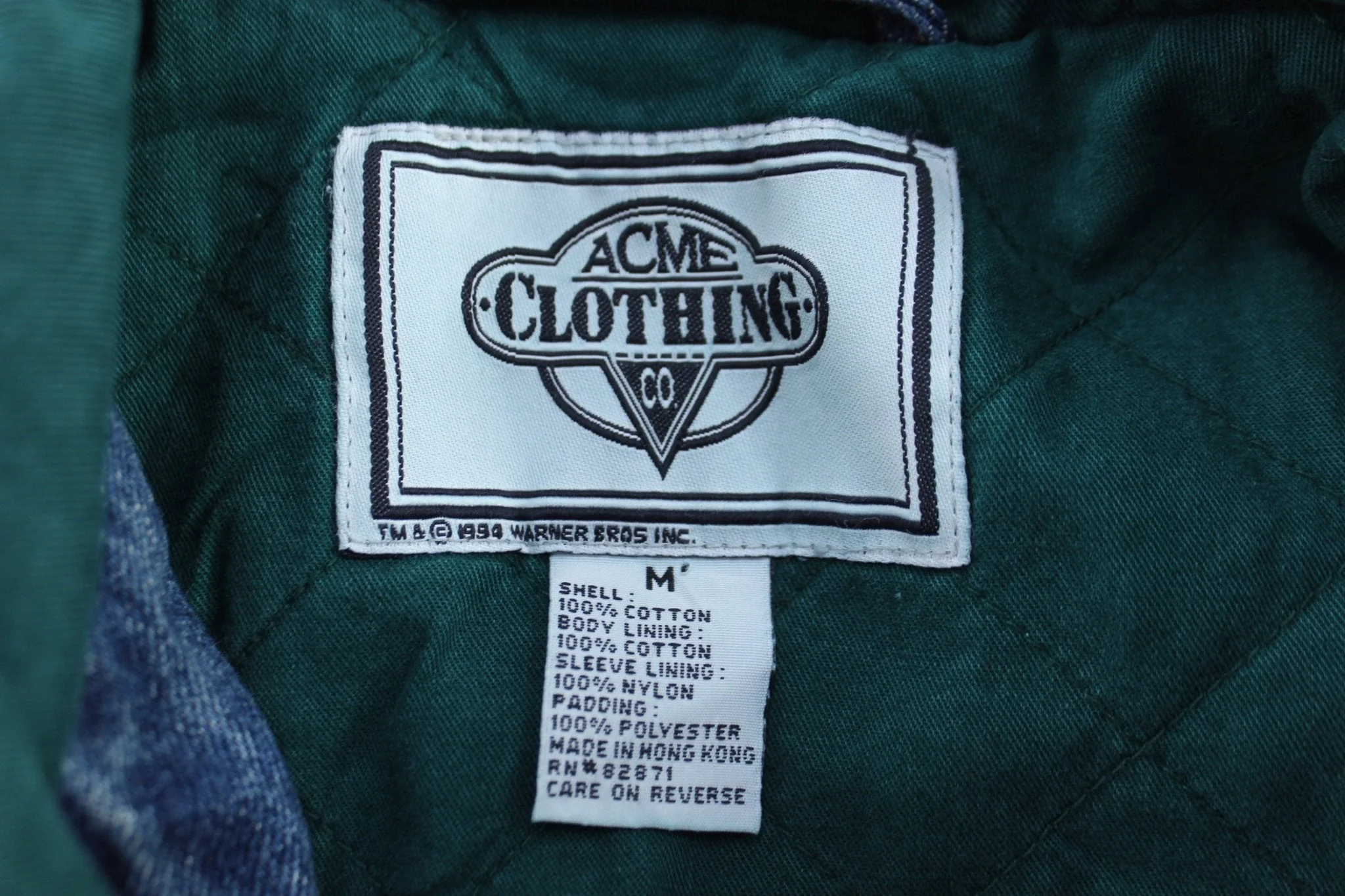 90's ACME Looney Tunes Varsity Denim Jacket - Image 4