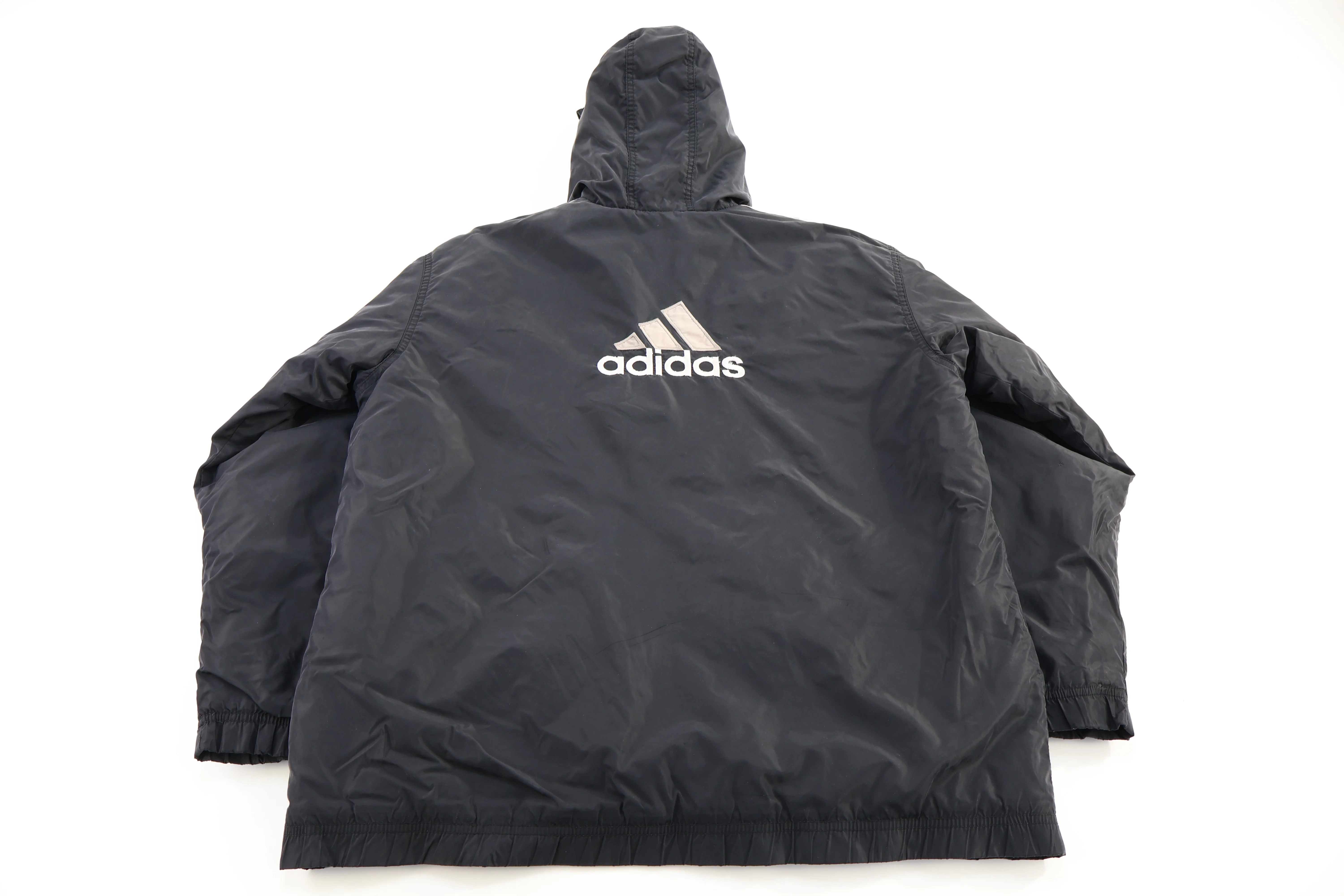 90's Adidas Embroidered Logo Black & White Full Zip Jacket - Image 2