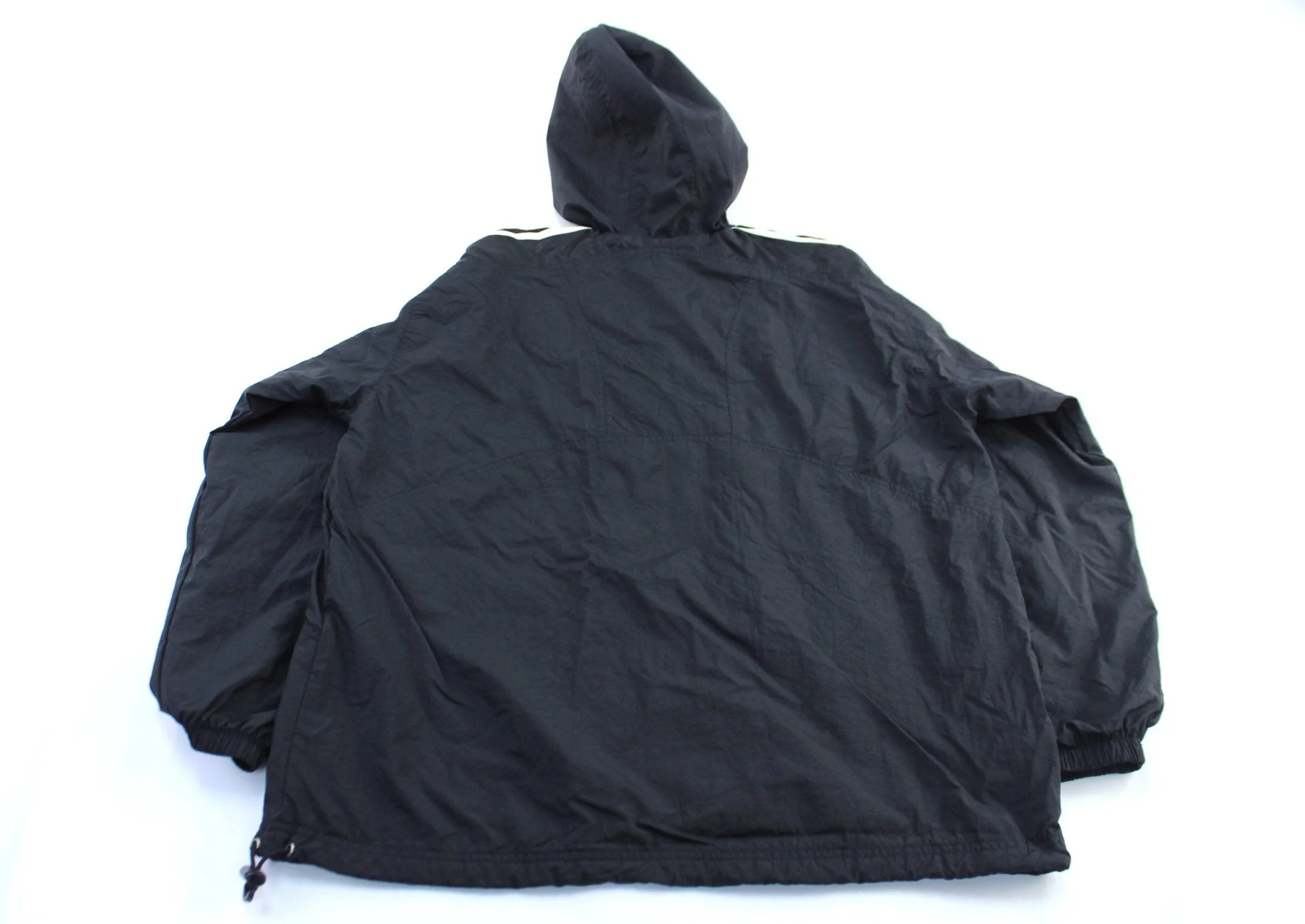 90's Adidas Embroidered Logo Black & White Striped Zip Up Jacket - Image 2