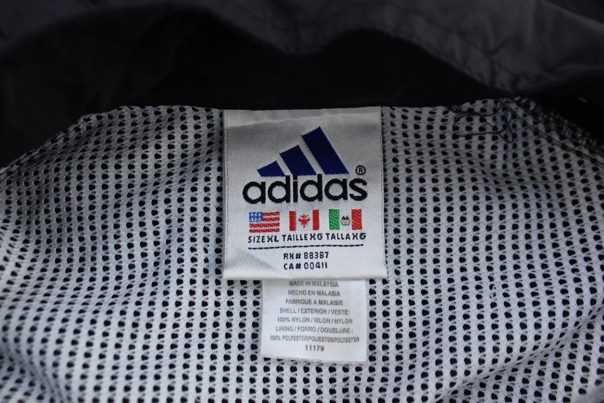 90's Adidas Embroidered Logo Black & White Striped Zip Up Jacket - Image 3