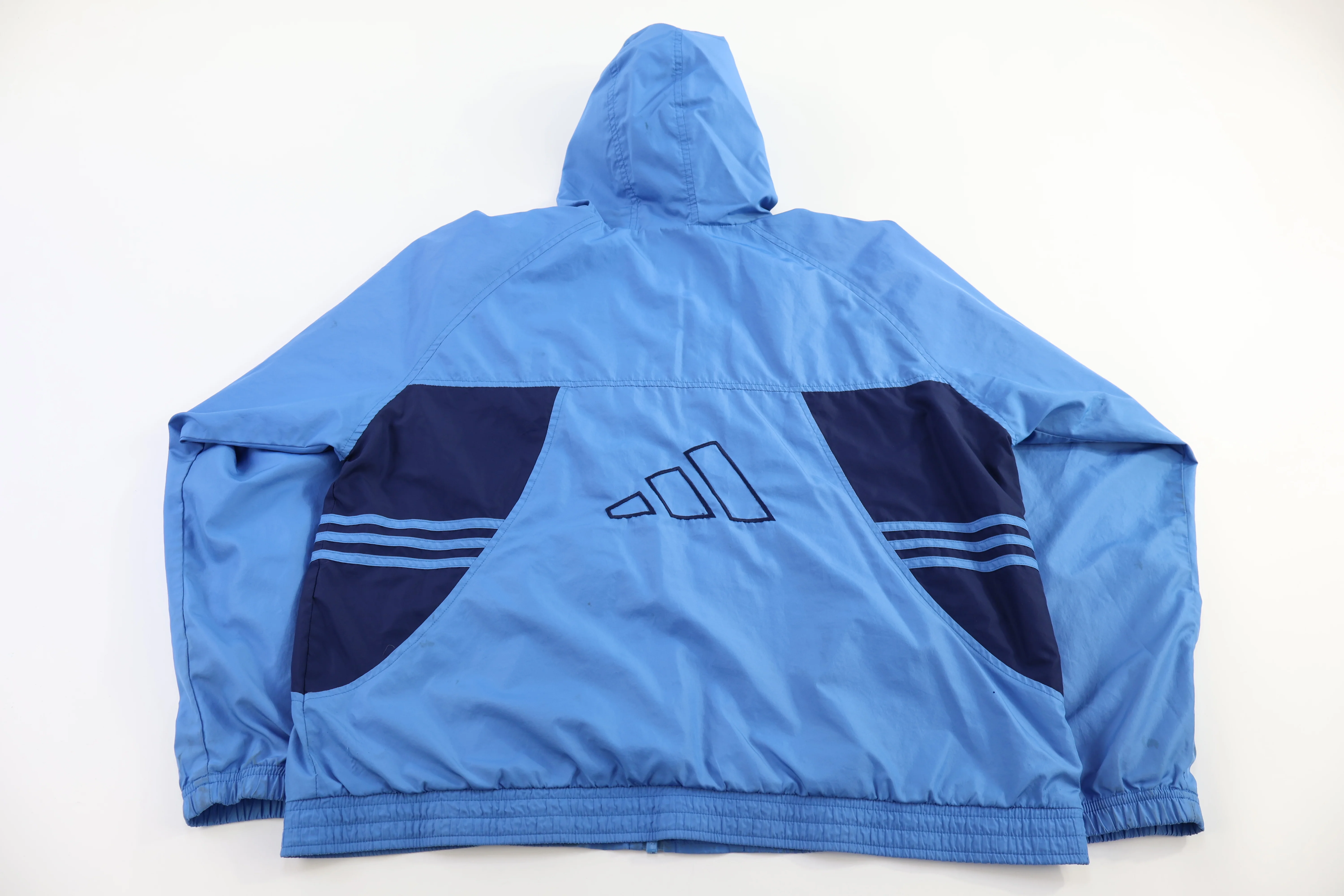 90's Adidas Embroidered Logo Blue Full Zip Jacket - Image 2