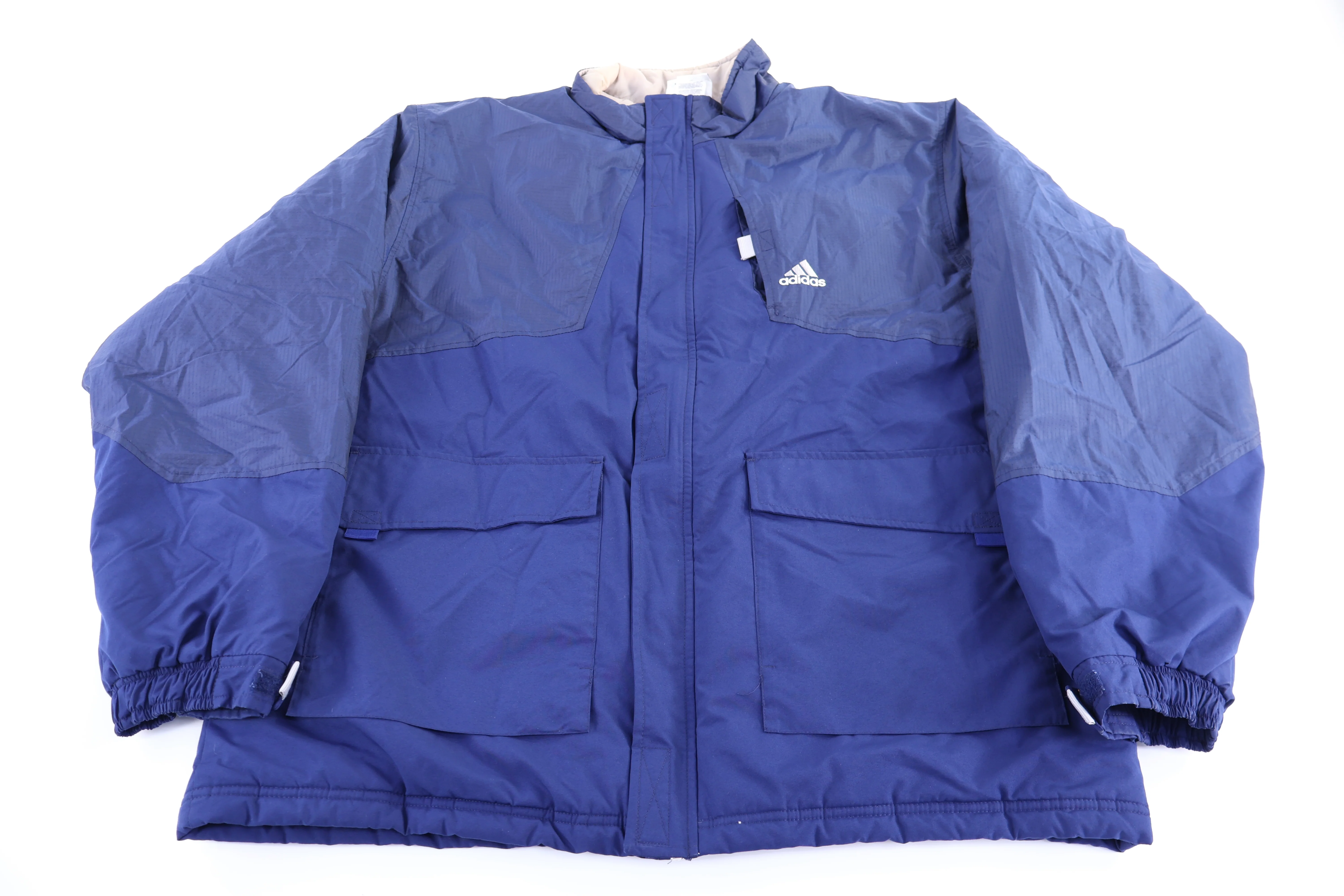 90's Adidas Embroidered Logo Blue Full Zip Jacket