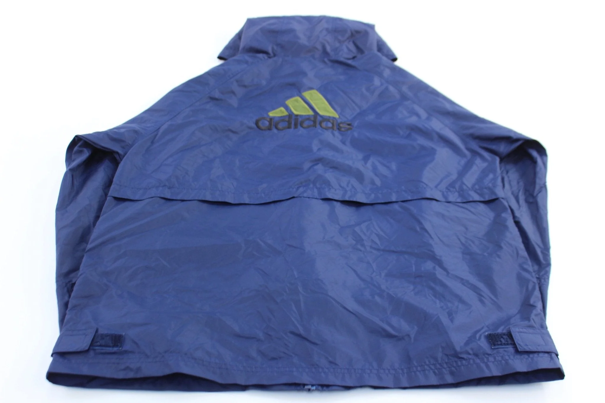 90's Adidas Embroidered Logo Blue & Green Striped Zip Up Jacket - Image 2