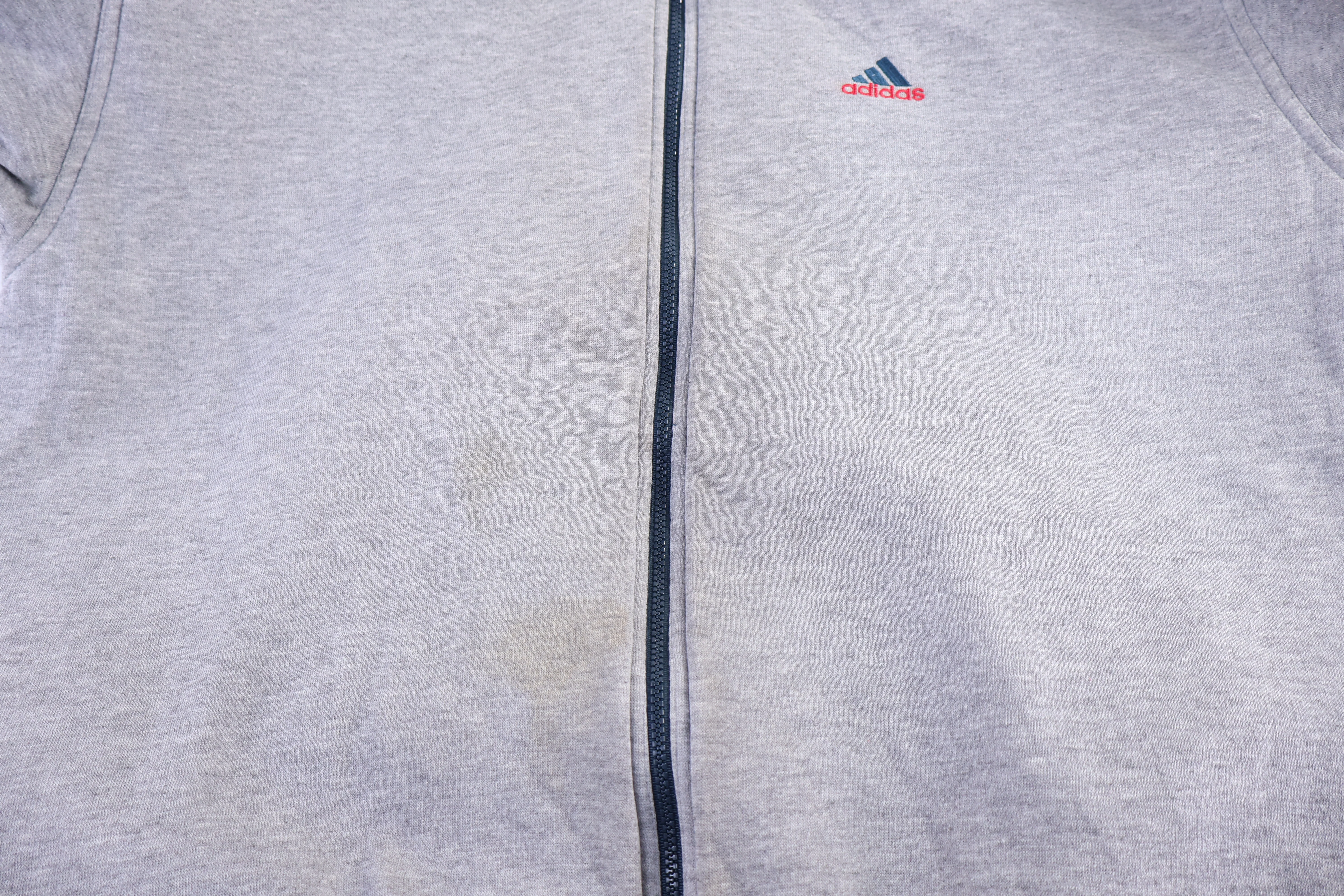 90's Adidas Embroidered Logo Blue & Grey Reversible Jacket - Image 5
