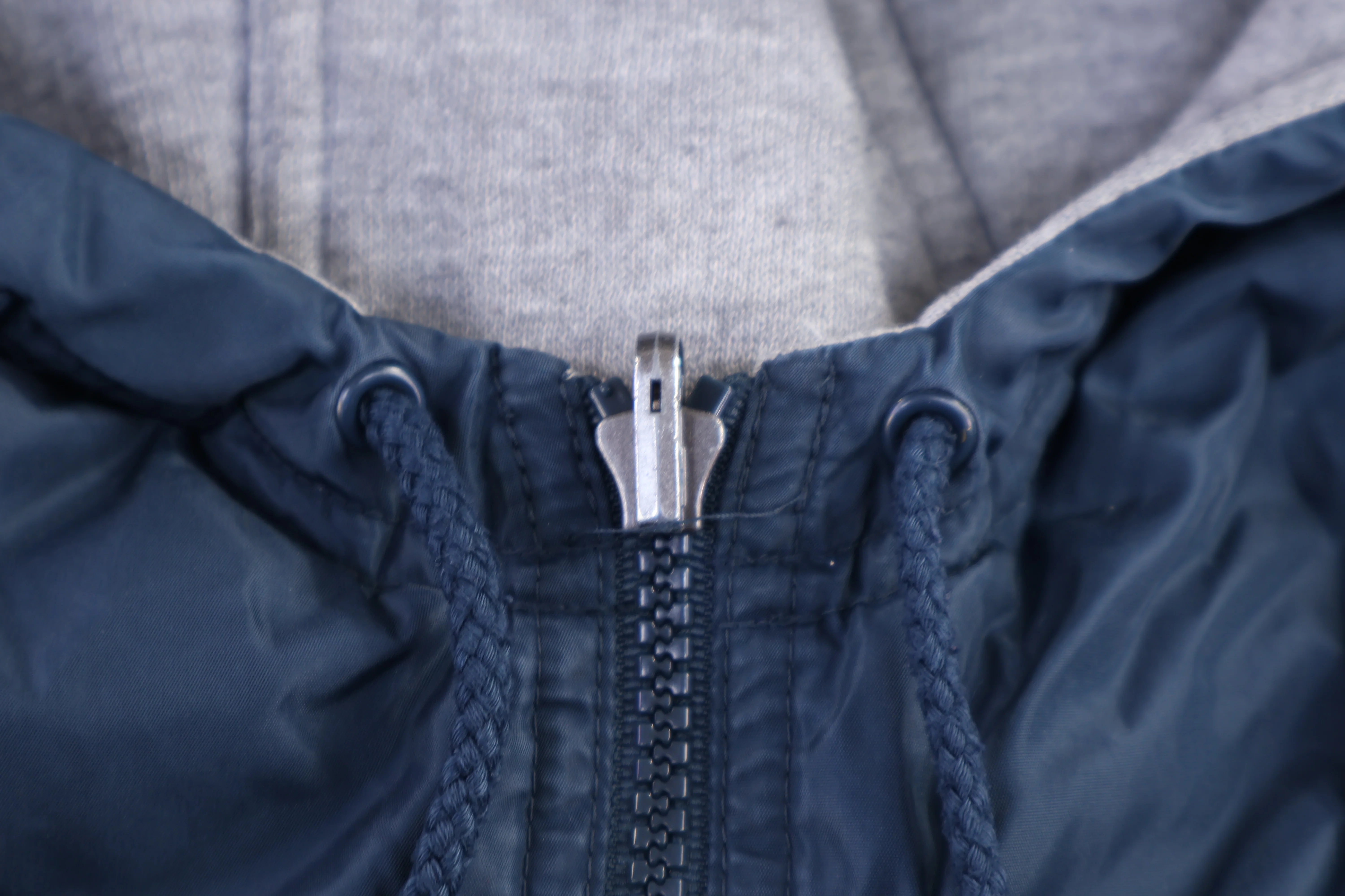 90's Adidas Embroidered Logo Blue & Grey Reversible Jacket - Image 6