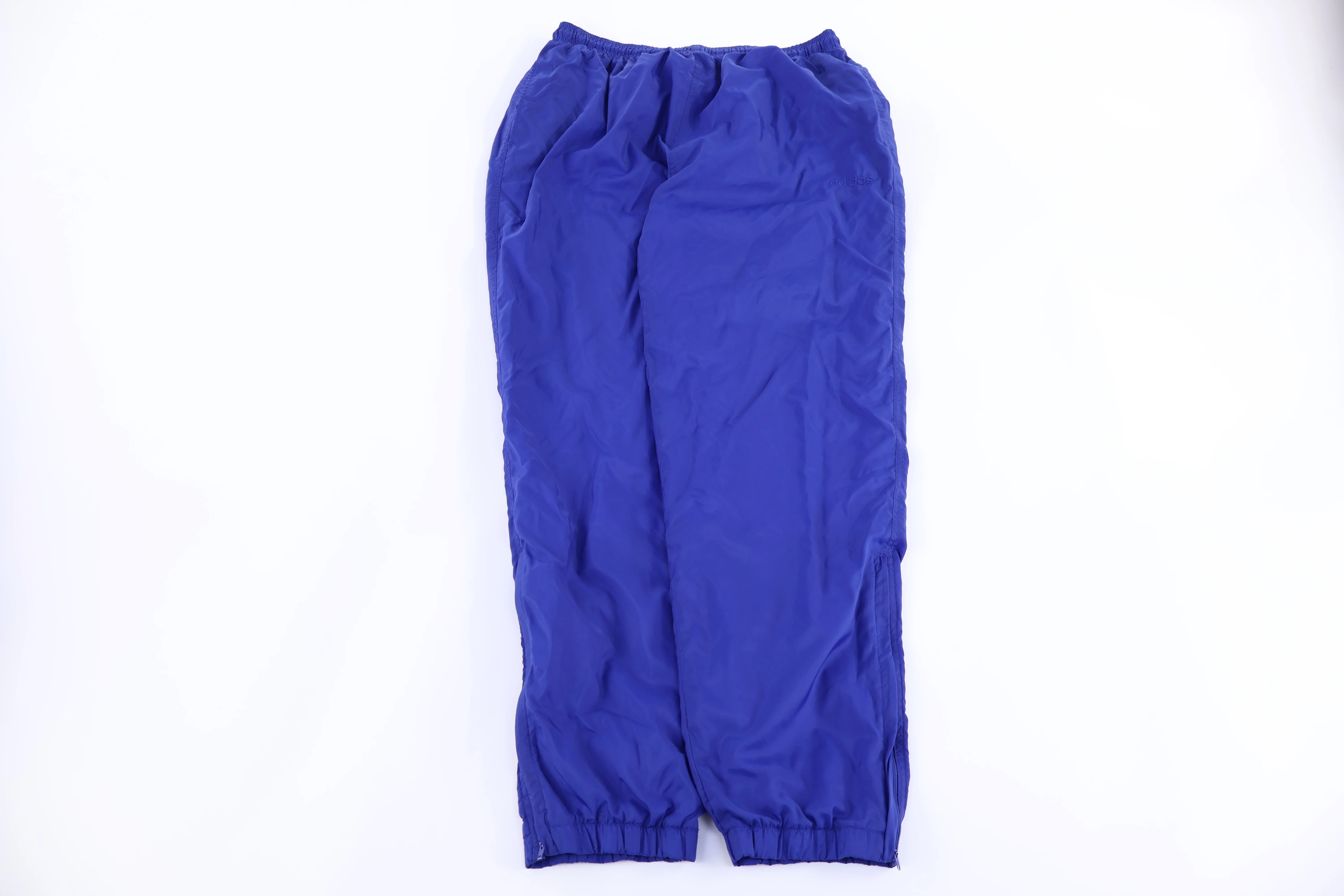 90's Adidas Embroidered Logo Blue Track Pants - Image 2