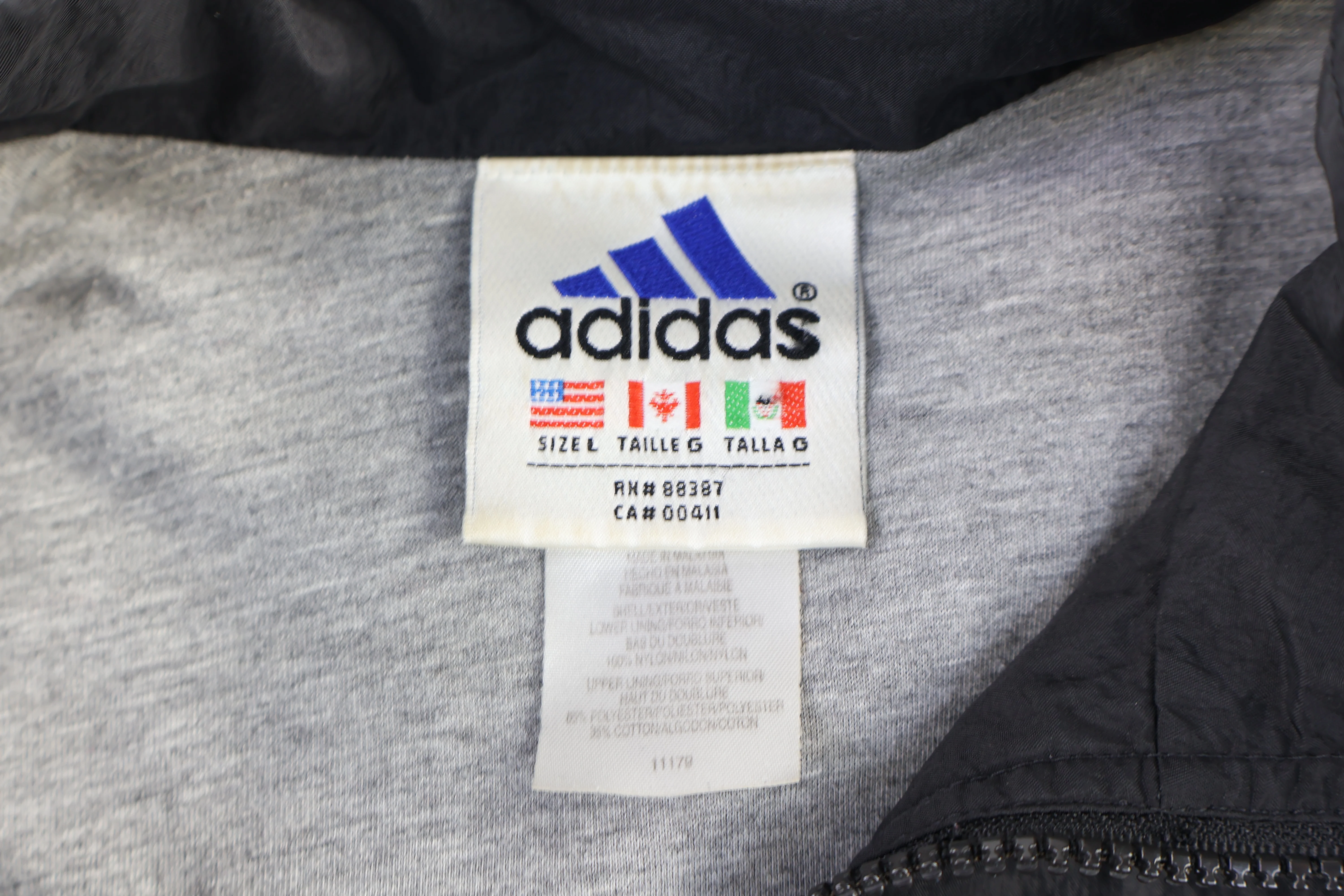 90's Adidas Embroidered Logo Full Zip Jacket - Image 3