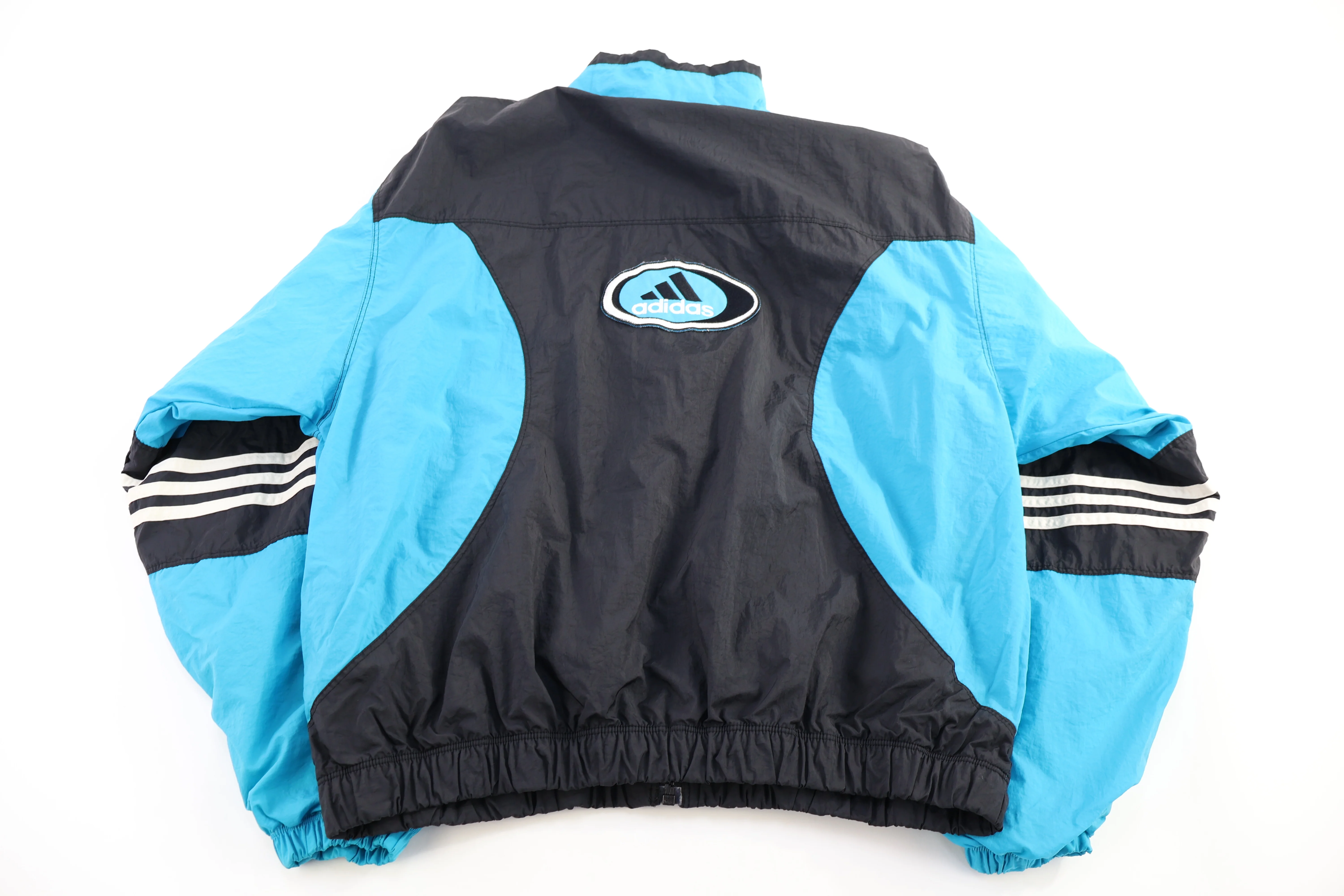 90's Adidas Embroidered Logo Full Zip Windbreaker - Image 2