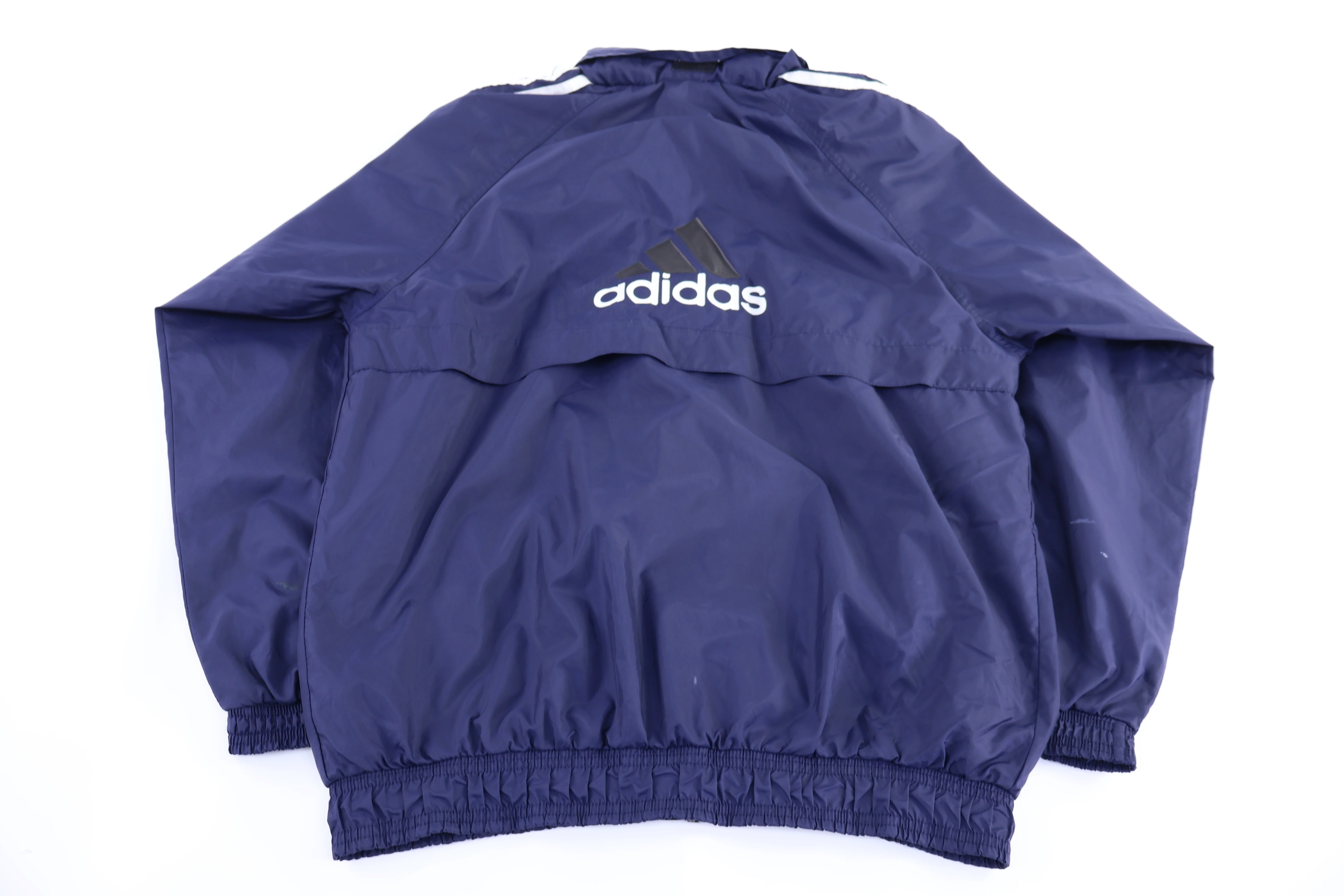 90's Adidas Embroidered Logo Full Zip Windbreaker Jacket - Image 2