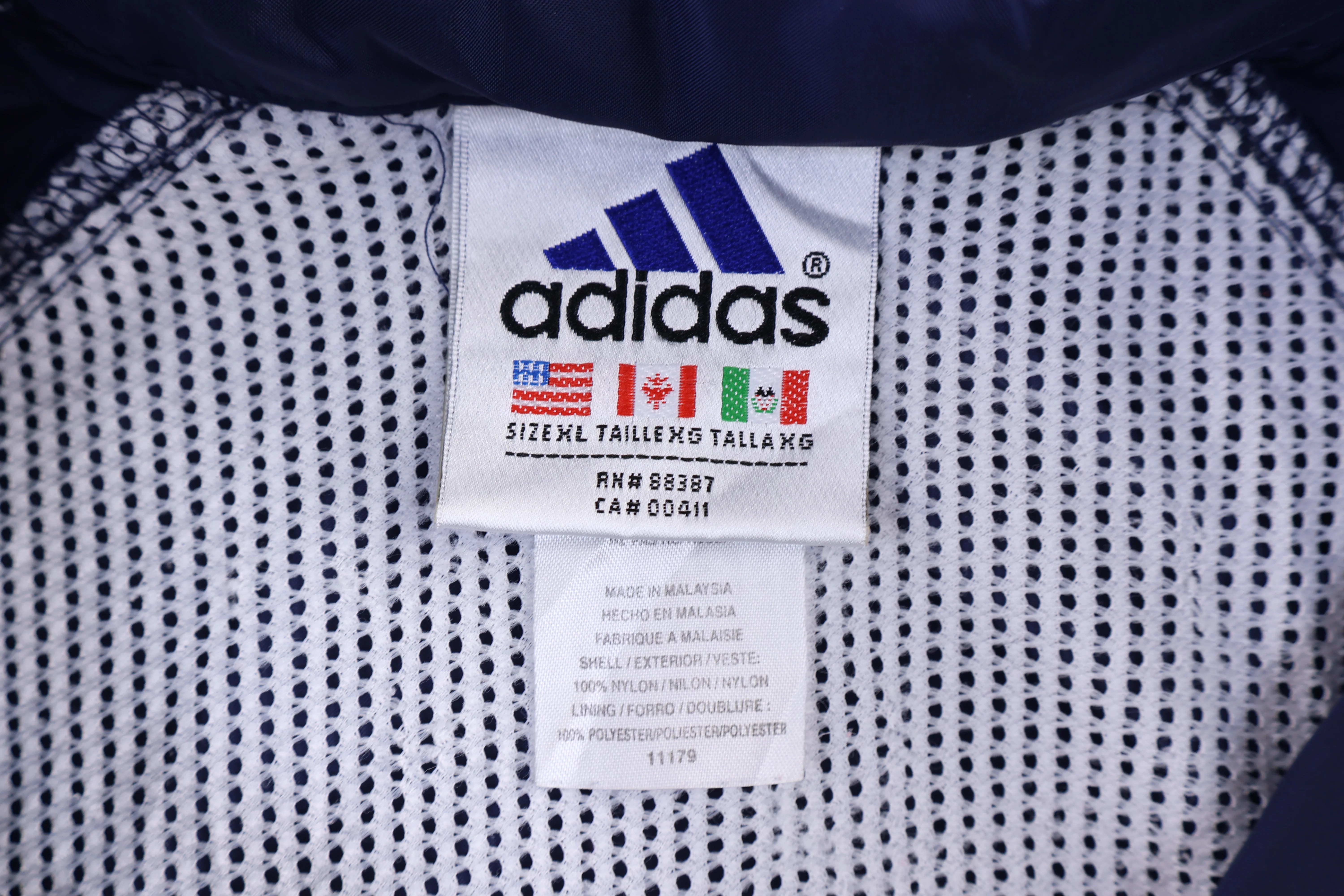90's Adidas Embroidered Logo Full Zip Windbreaker Jacket - Image 4