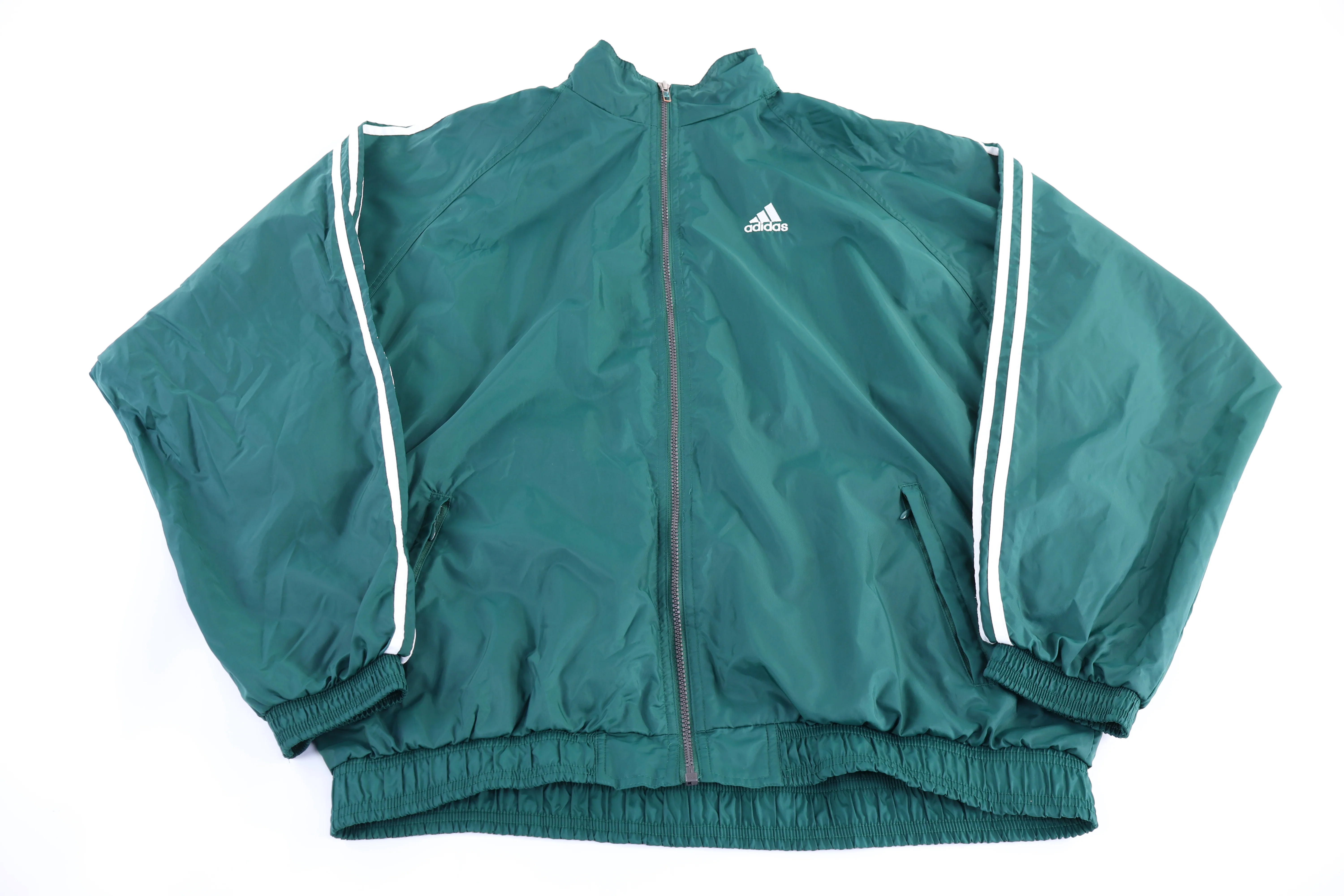 90's Adidas Embroidered Logo Green Full Zip Jacket