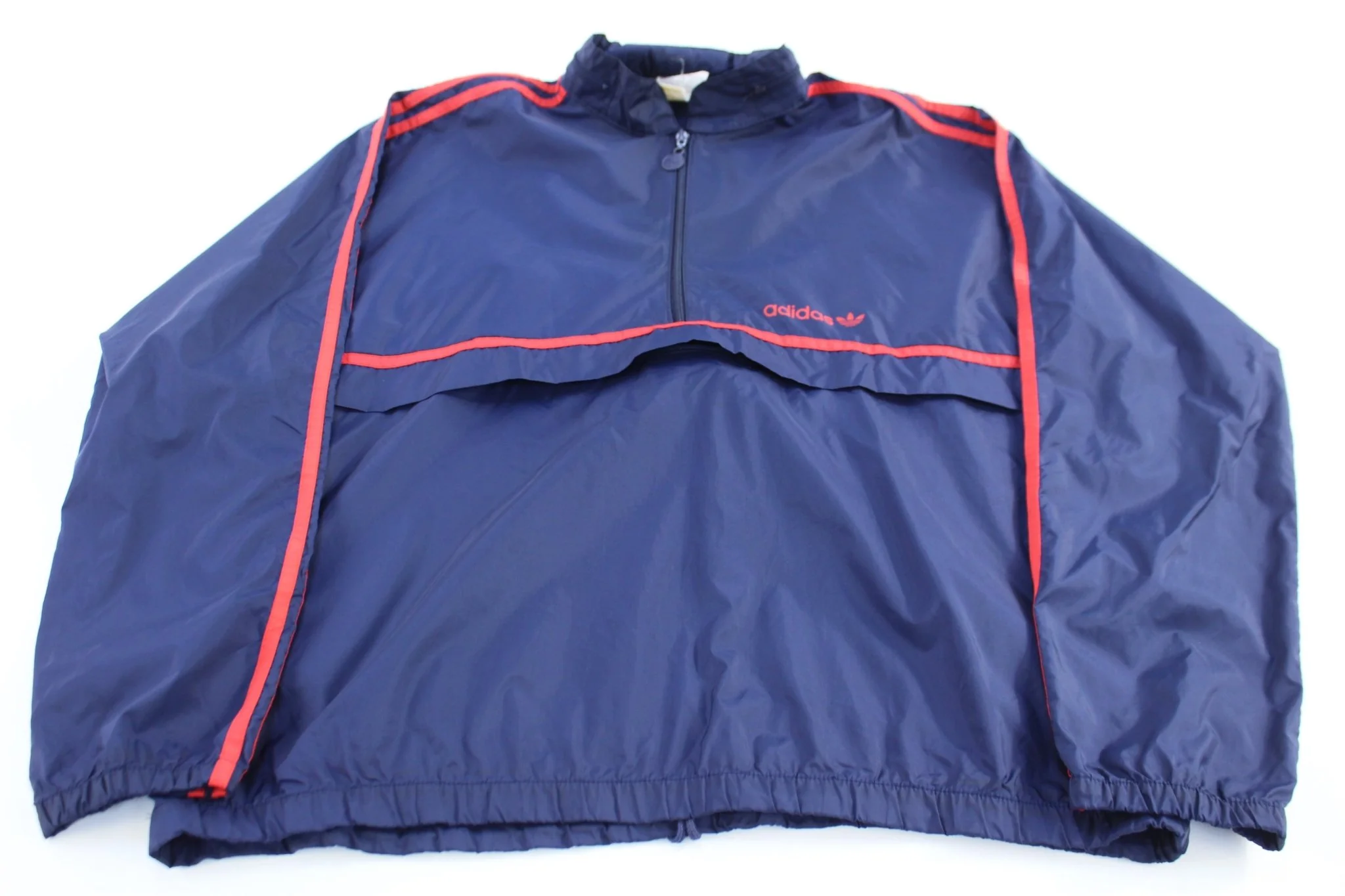 90's Adidas Embroidered Logo Quarter Zip Windbreaker