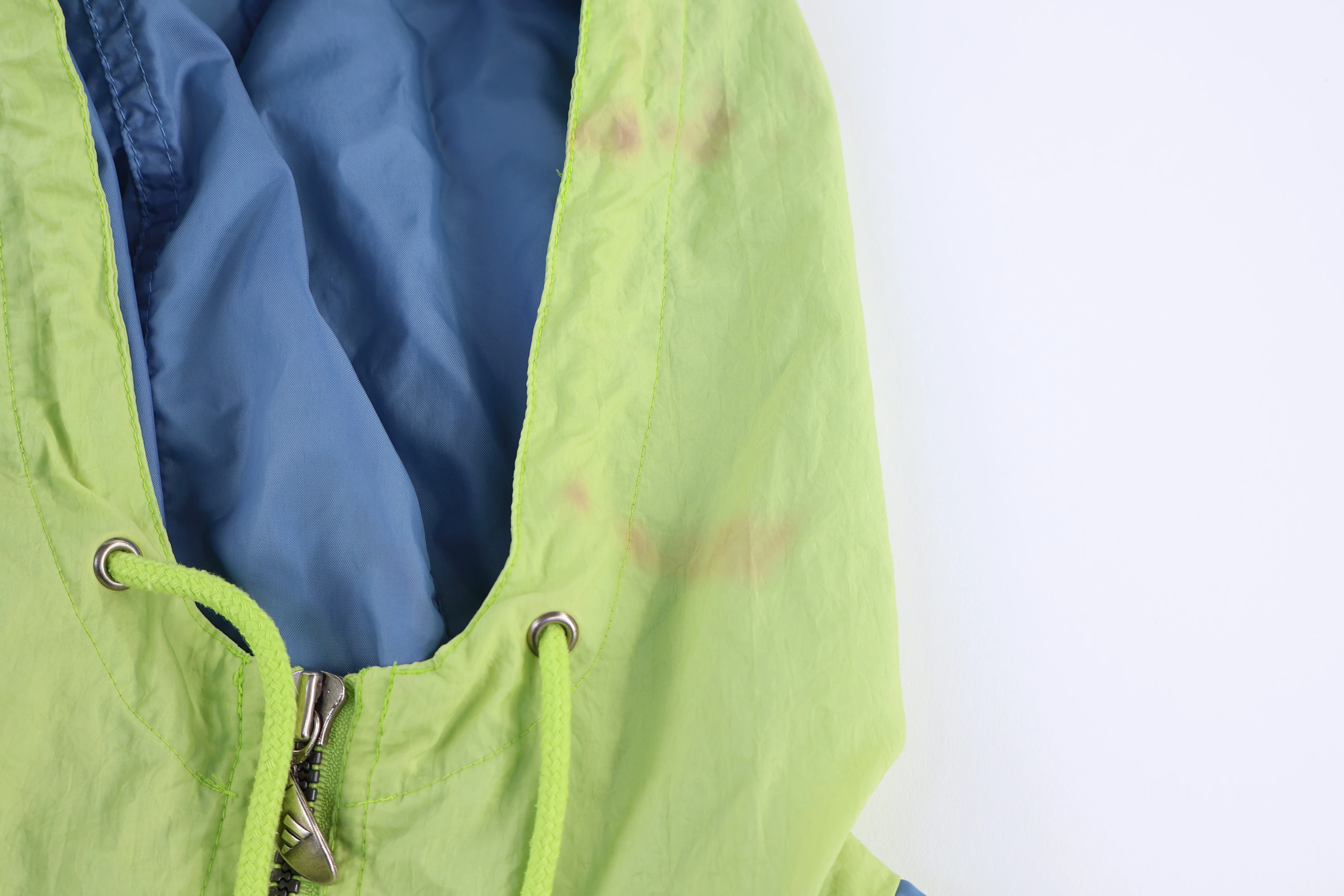 90's Adidas Green & Blue Half Zip Pullover Windbreaker - Image 4