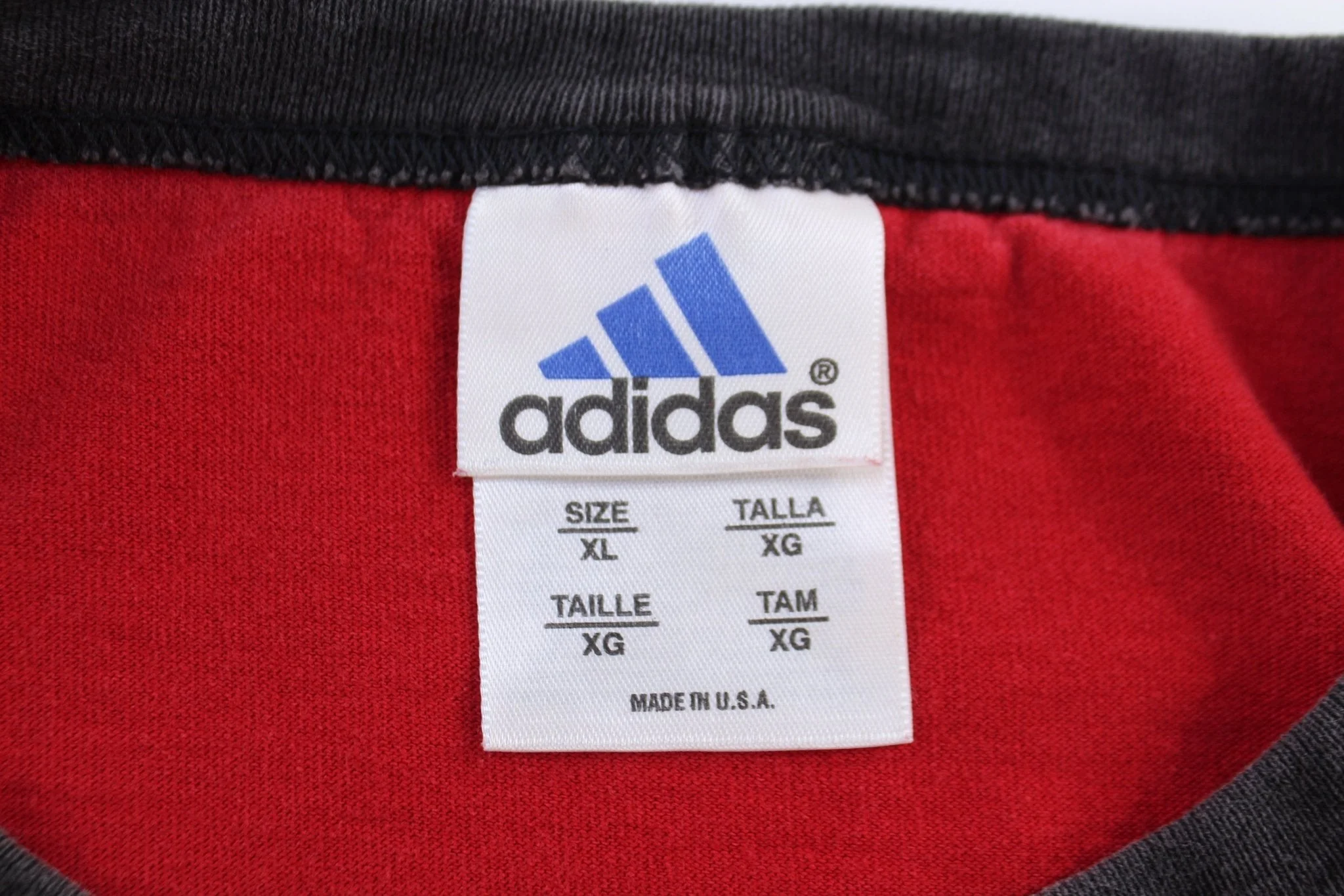 90's Adidas Logo Embroidered Red T-shirt - Image 4