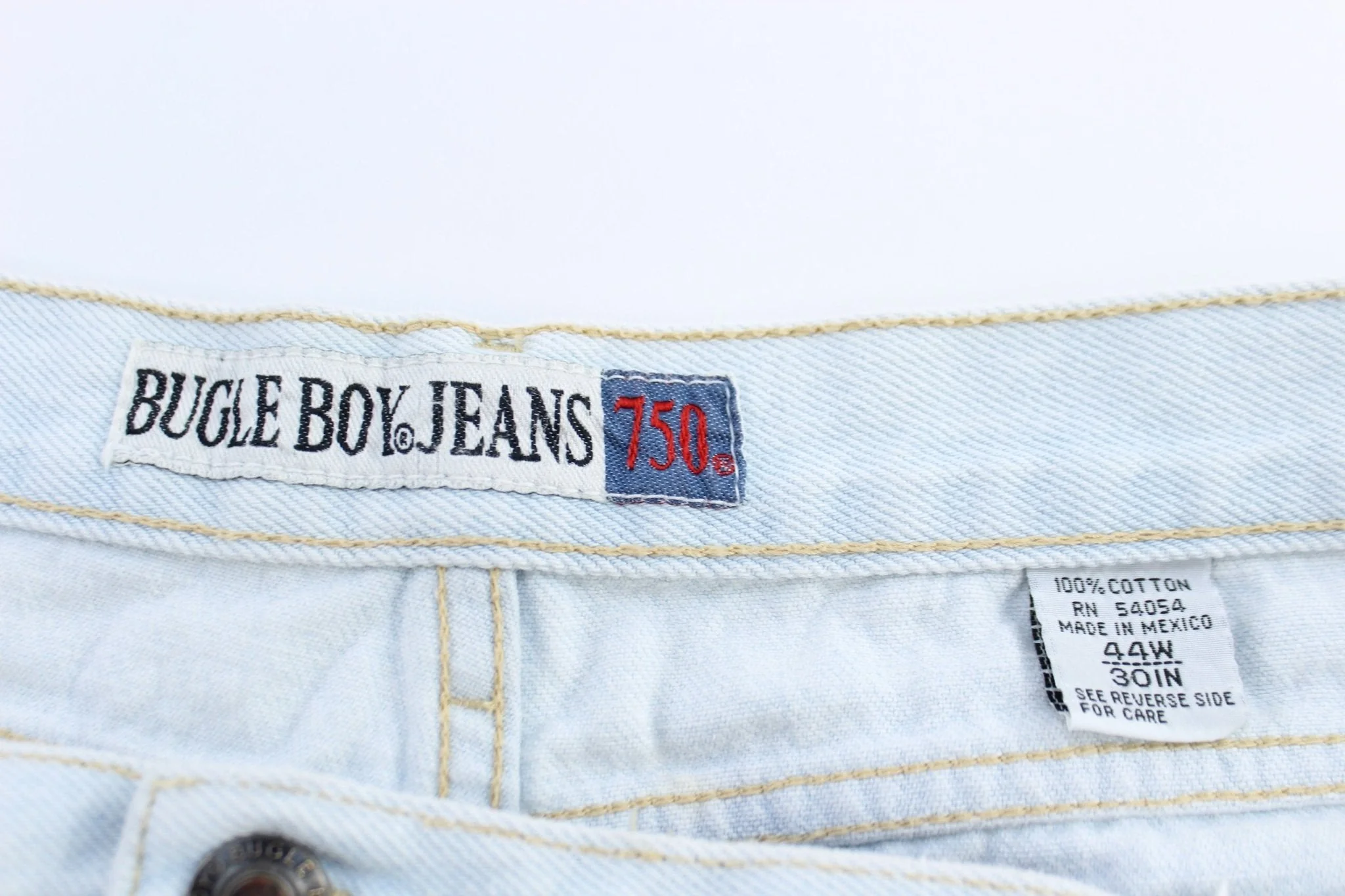 90's Bugle Boy 750's Light Wash Denim Jeans - Image 3